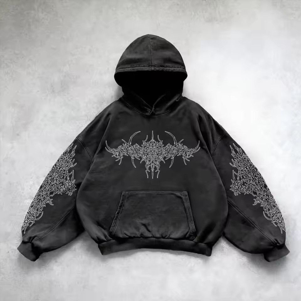 Japanese Brand Custom Star Patchwork Oversized Pullover Hoodies Size US XXL / EU 58 / 5 - 2 Thumbnail