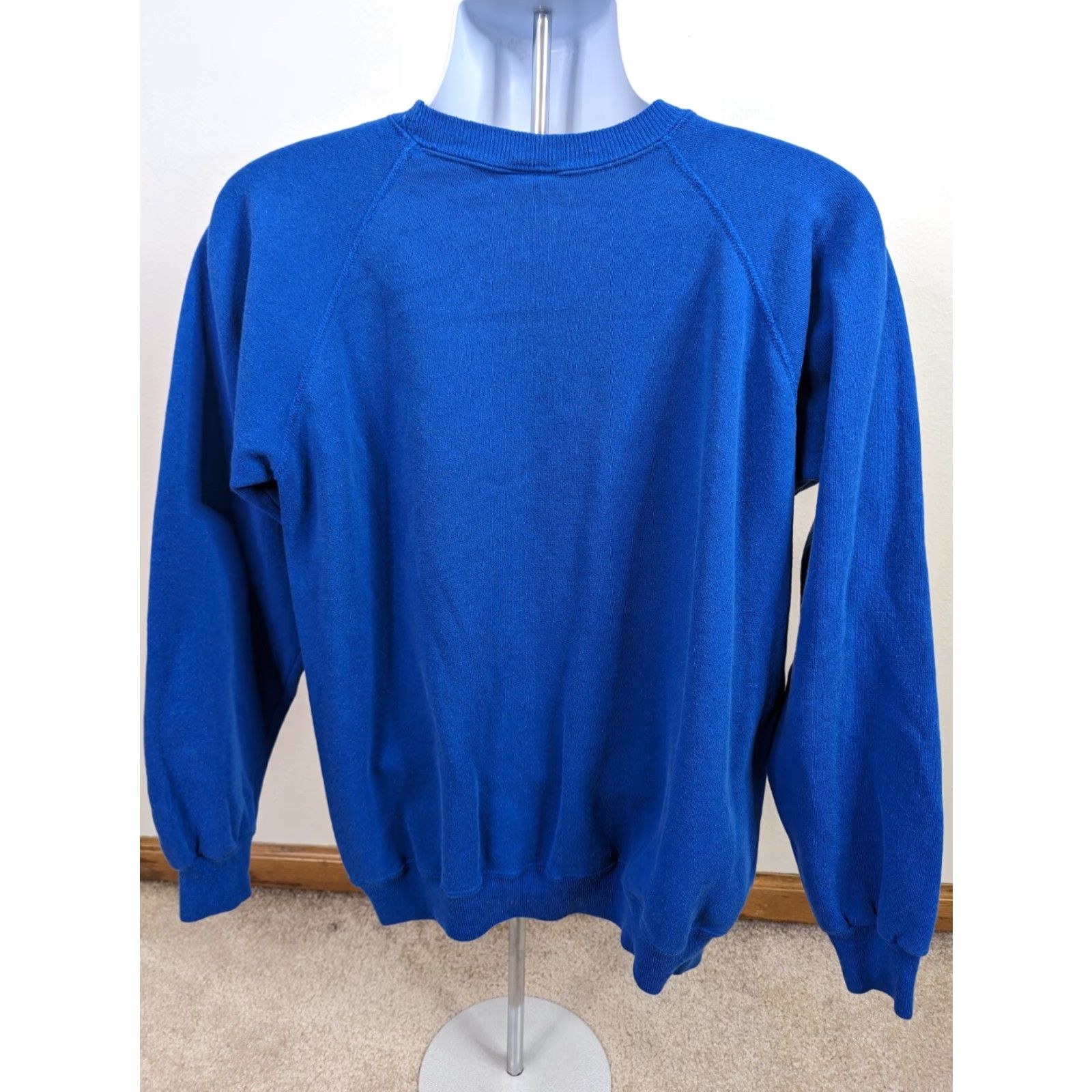 Vintage VINTAGE Blue Raglan Sweatshirt USA Made Men's XL Blank Sweatshirt Size US XL / EU 56 / 4 - 3 Thumbnail