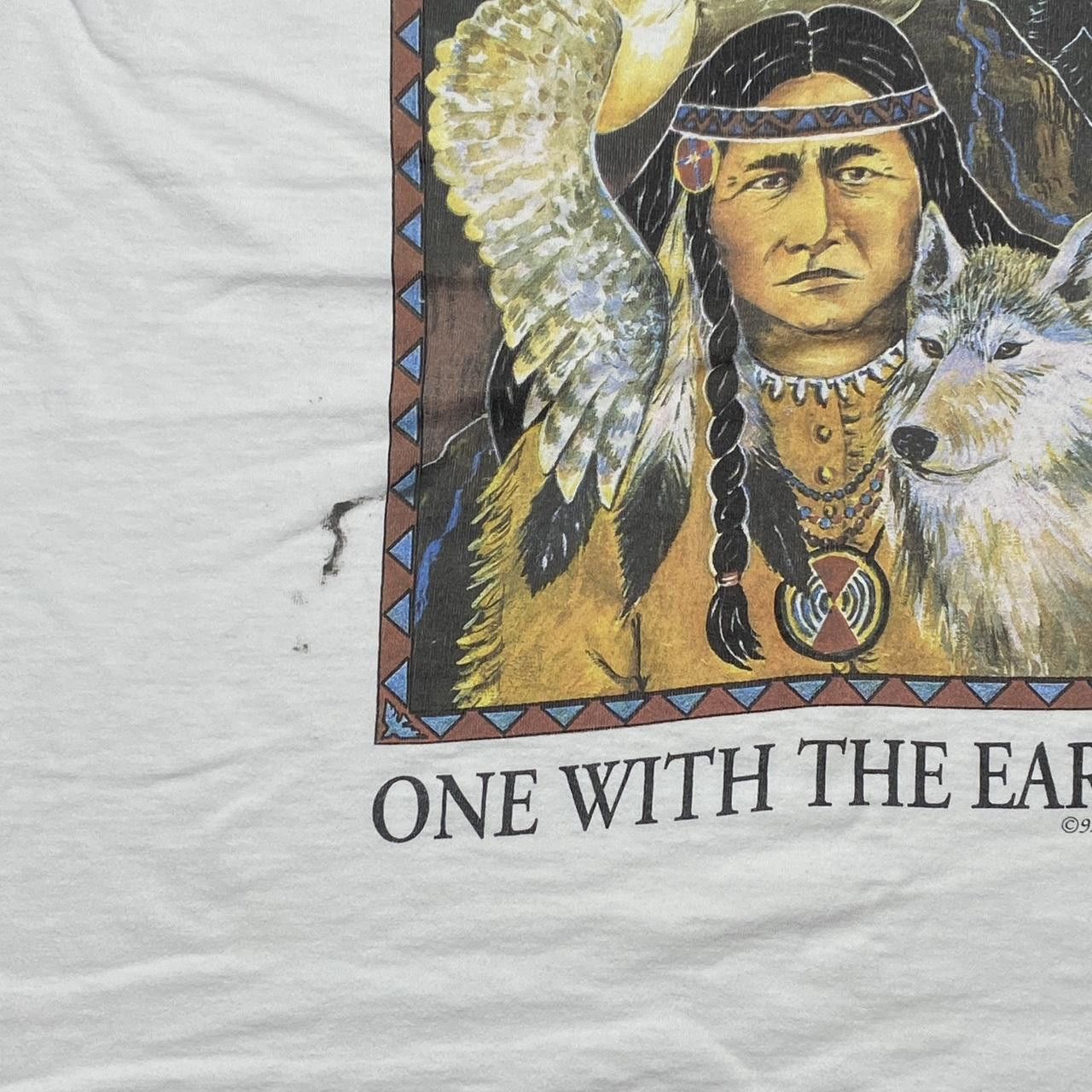 Fruit Of The Loom Vintage "One with Earth" White Native American Tee Size 2XL Size US XXL / EU 58 / 5 - 4 Thumbnail