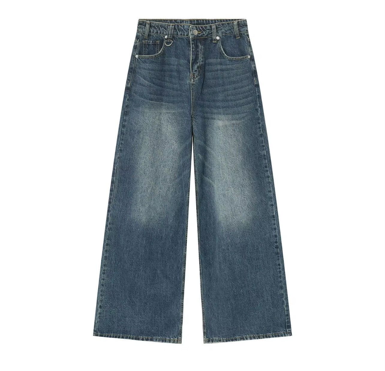 Vintage Deep Blue Baggy, Wide Leg Jeans Size US 30 / EU 46 - 1 Preview