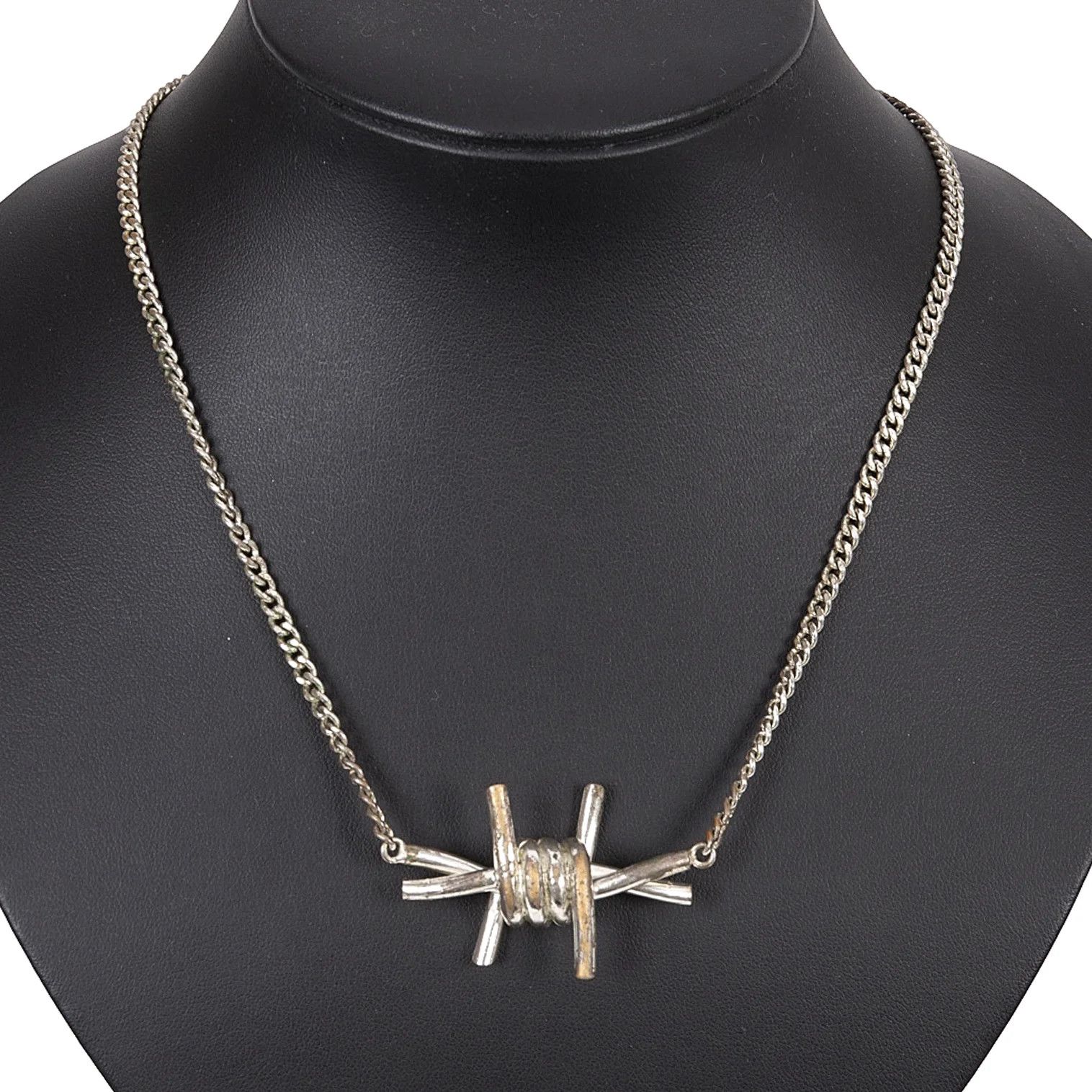 Maison Margiela Barbed Wire Design Necklace in Silver Size ONE SIZE - 1 Thumbnail