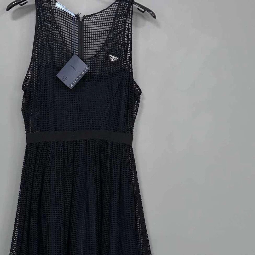 Prada PRADA Women's Mesh Slim Fit Triangle Logo Dress Size XS / US 0-2 / IT 36-38 - 3 Thumbnail