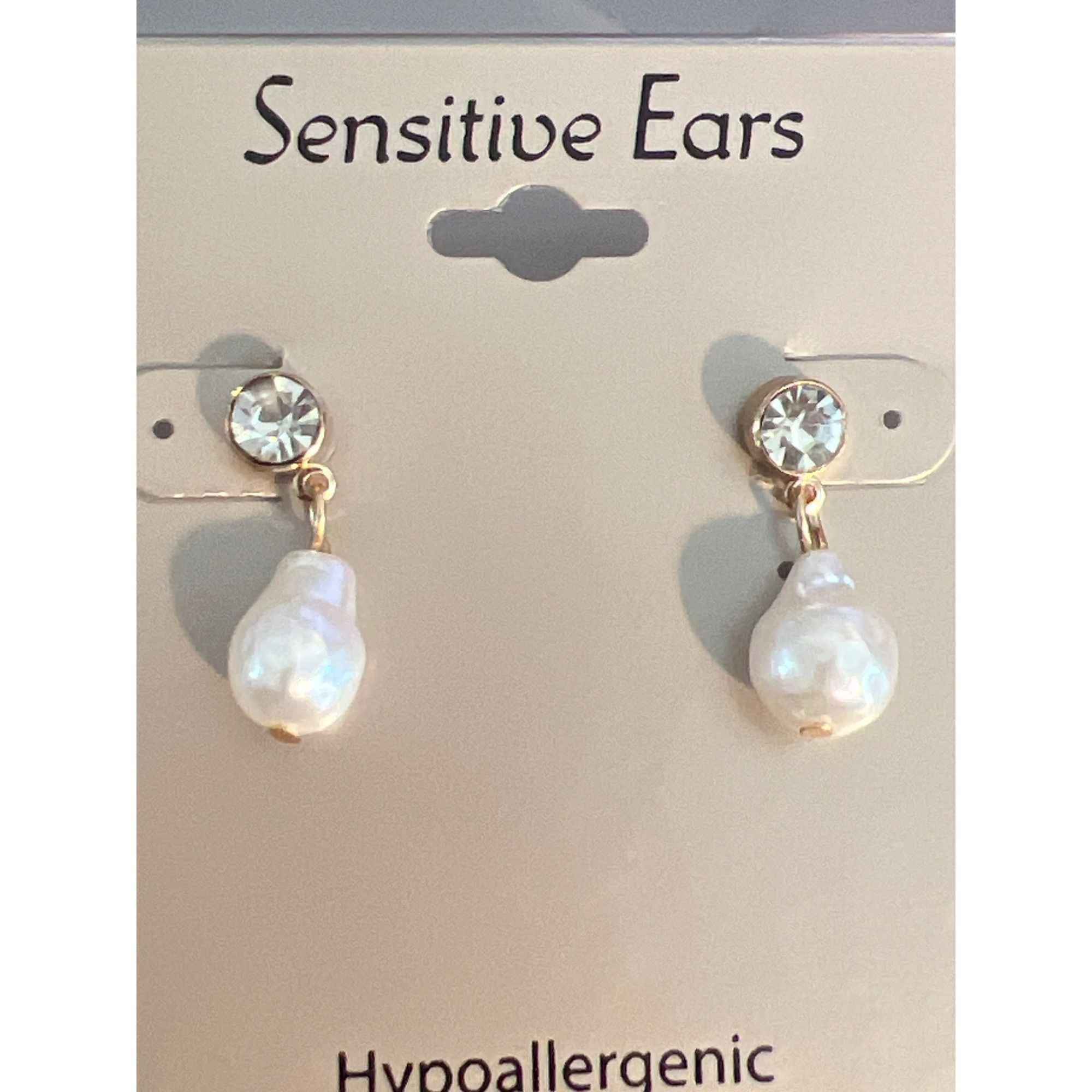 Other Gold Tone Hypoallergenic Earrings Crystal Stud Faux Pearl Dr Size ONE SIZE - 2 Thumbnail
