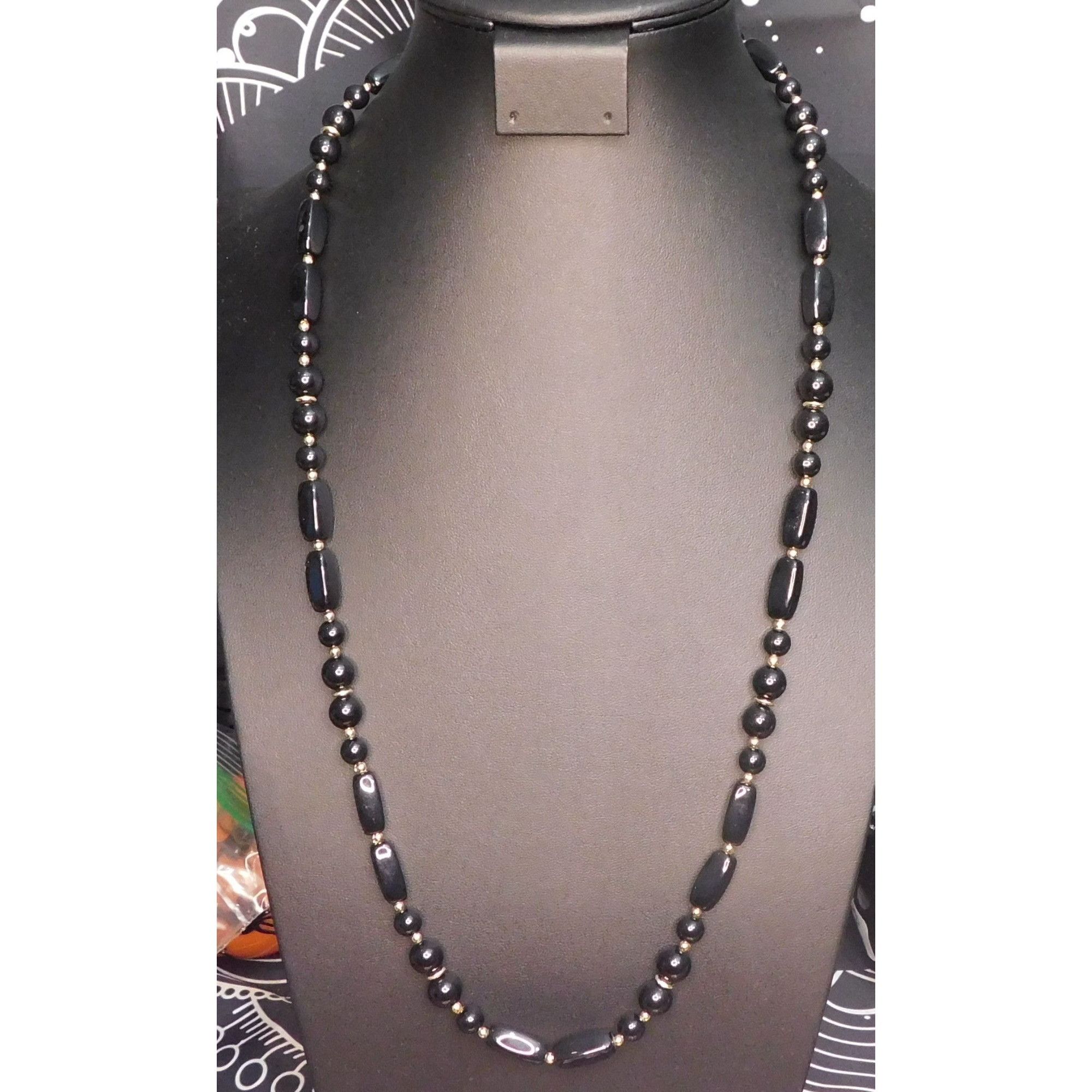 Other Simple Black And Gold Tone Beaded Necklace Size ONE SIZE - 3 Thumbnail