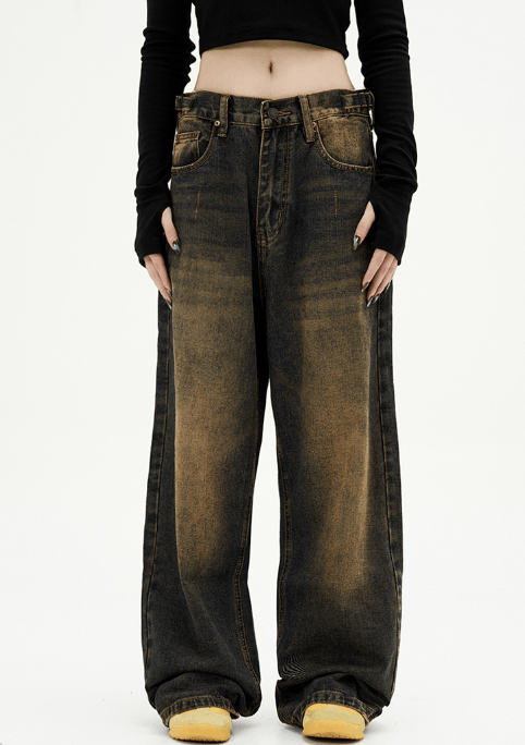 Japanese Brand × Jean Vintage distressed loose wide-leg men's Cleanfit jeans Size US 32 / EU 48 - 1 Thumbnail