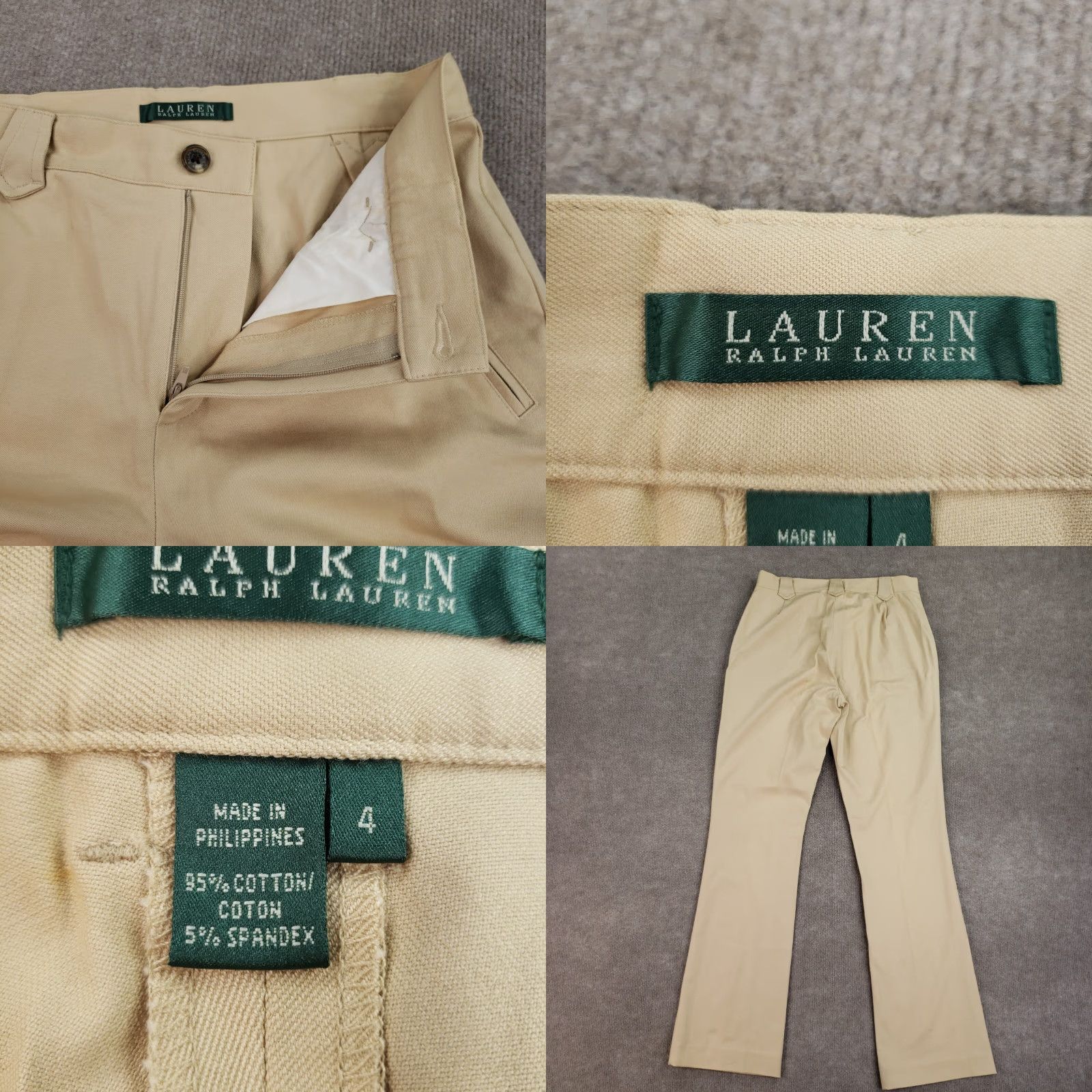 Ralph Lauren Lauren Ralph Lauren Womens Pants Extra Large XL Beige Bootcut Zip Pockets Stretch Size 27" / US 4 / IT 40 - 8 Thumbnail