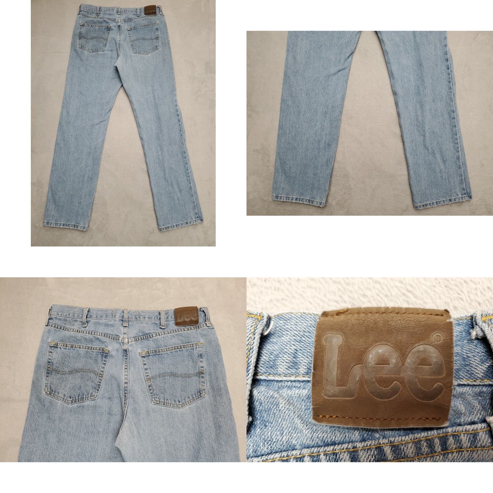 Lee VINTAGE Lee Jeans Mens 36x34 Blue Denim Straight Light Wash Cotton Casual Pants Jeans Size US 36 / EU 52 - 8 Thumbnail