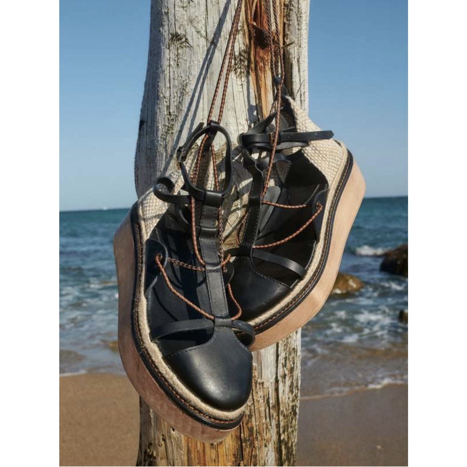 Ulla Johnson Ulla Johnson Salinas Sandals 6/36 Black Leather Platform Size US 6 / IT 36 - 2 Thumbnail