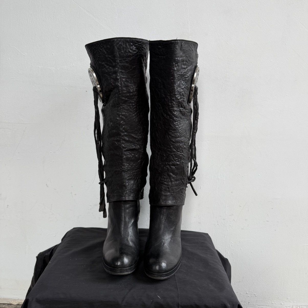 Thomas Wylde Thomas Whylde Black Leather Knee High Ankle Boots Size US 9 / IT 39 - 5 Thumbnail