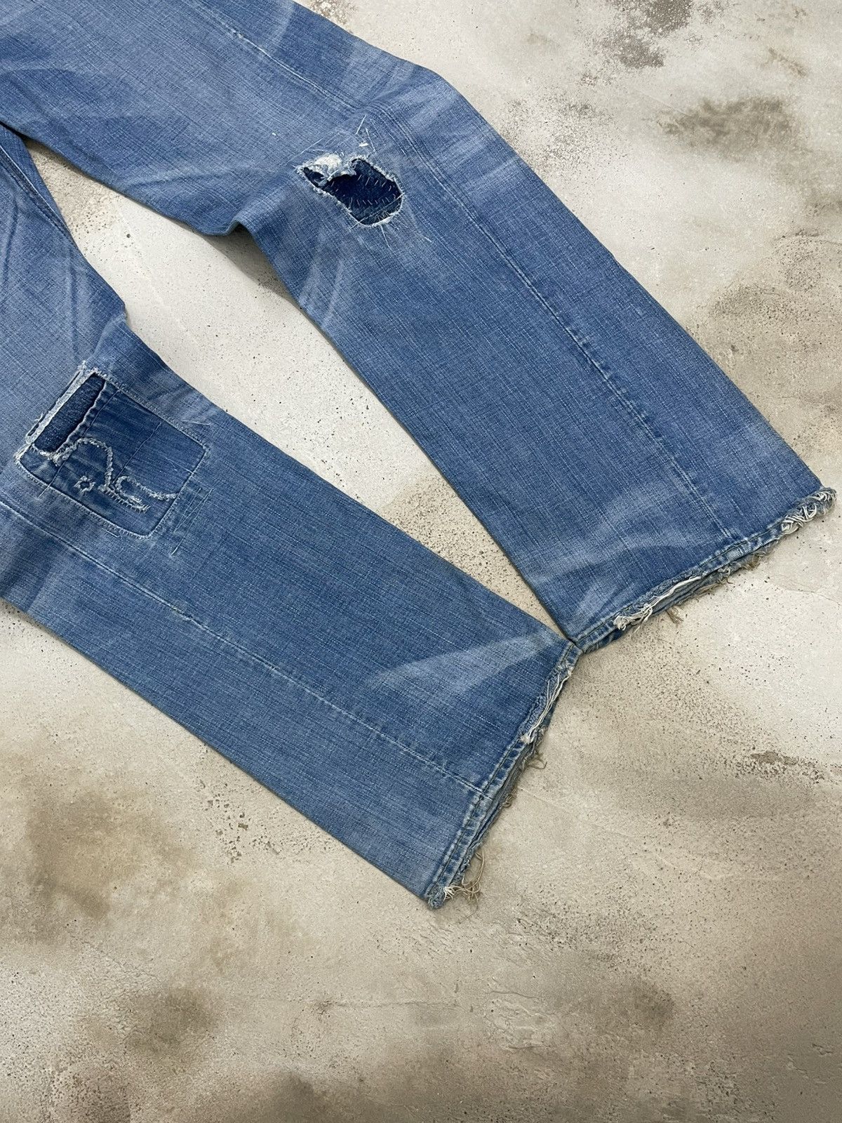 Vintage Vintage 90’s Designer USA Rogan Distressed Patchwork Denim Size US 29 - 4 Thumbnail