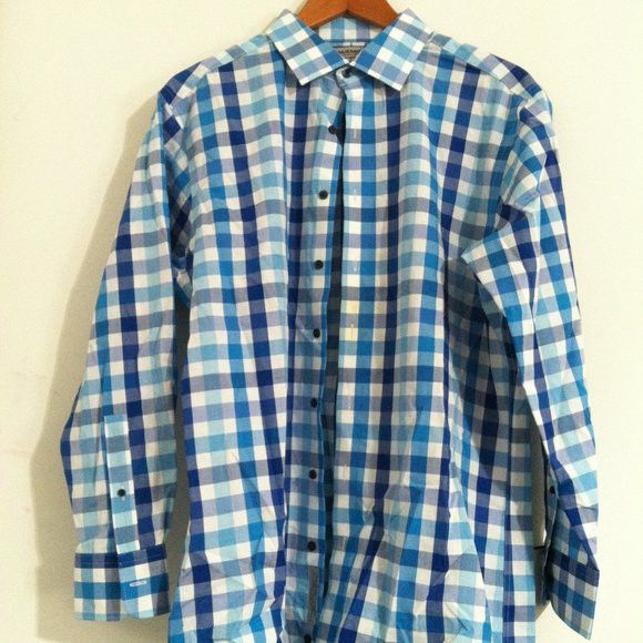 Murano MURANO MENS TURQUOISE COTTON DRESS SHIRT SIZE: 16.5-33 Size US L / EU 52-54 / 3 - 4 Thumbnail
