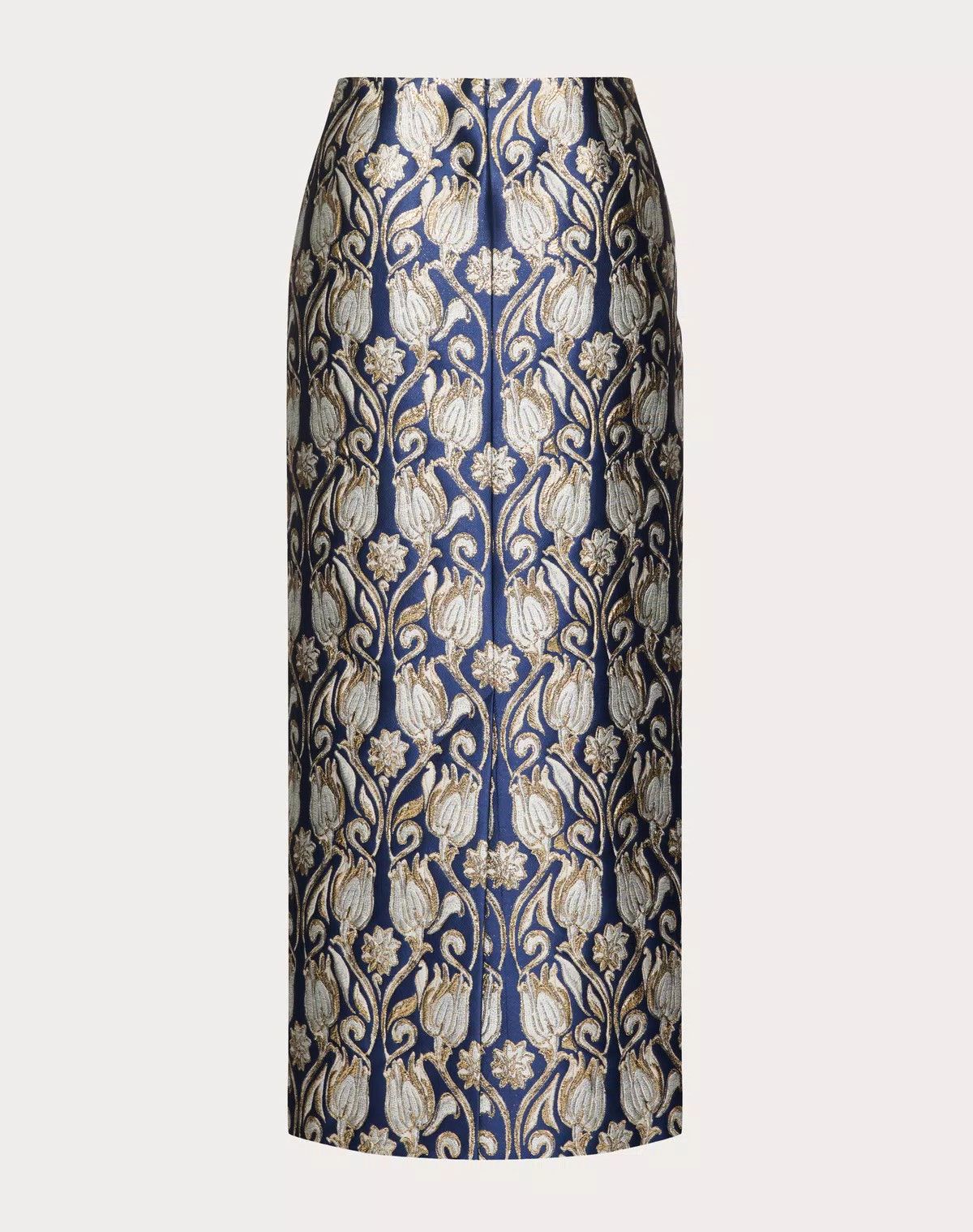 Valentino o1s1wg110426 Metamorphos Tulips Brocade Midi Skirt Size 27" / US 4 / IT 40 - 2 Thumbnail