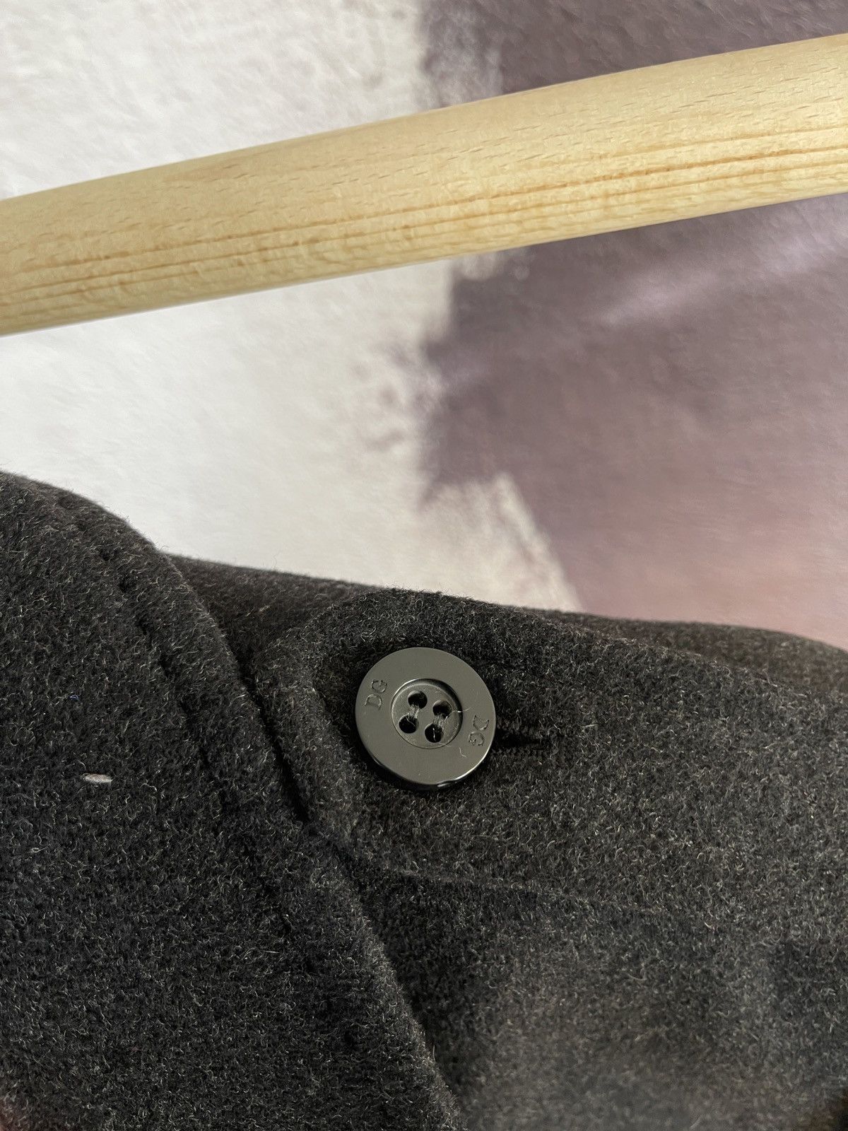 Dolce & Gabbana Dolce & Gabbana wool double breasted overcoat leather trim Size US L / EU 52-54 / 3 - 12 Thumbnail