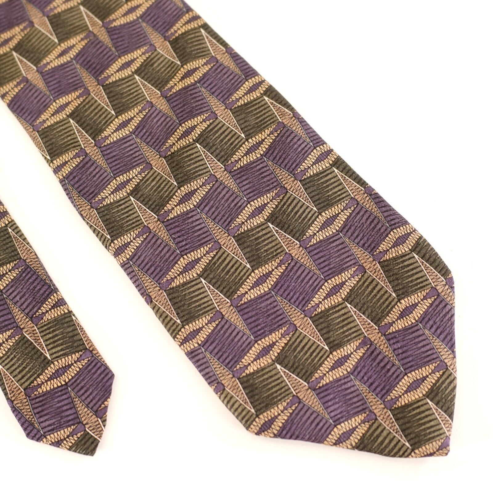 Croft & Barrow Croft & Barrow Purple Green Abstract Wide Silk Tie Size ONE SIZE - 1 Thumbnail