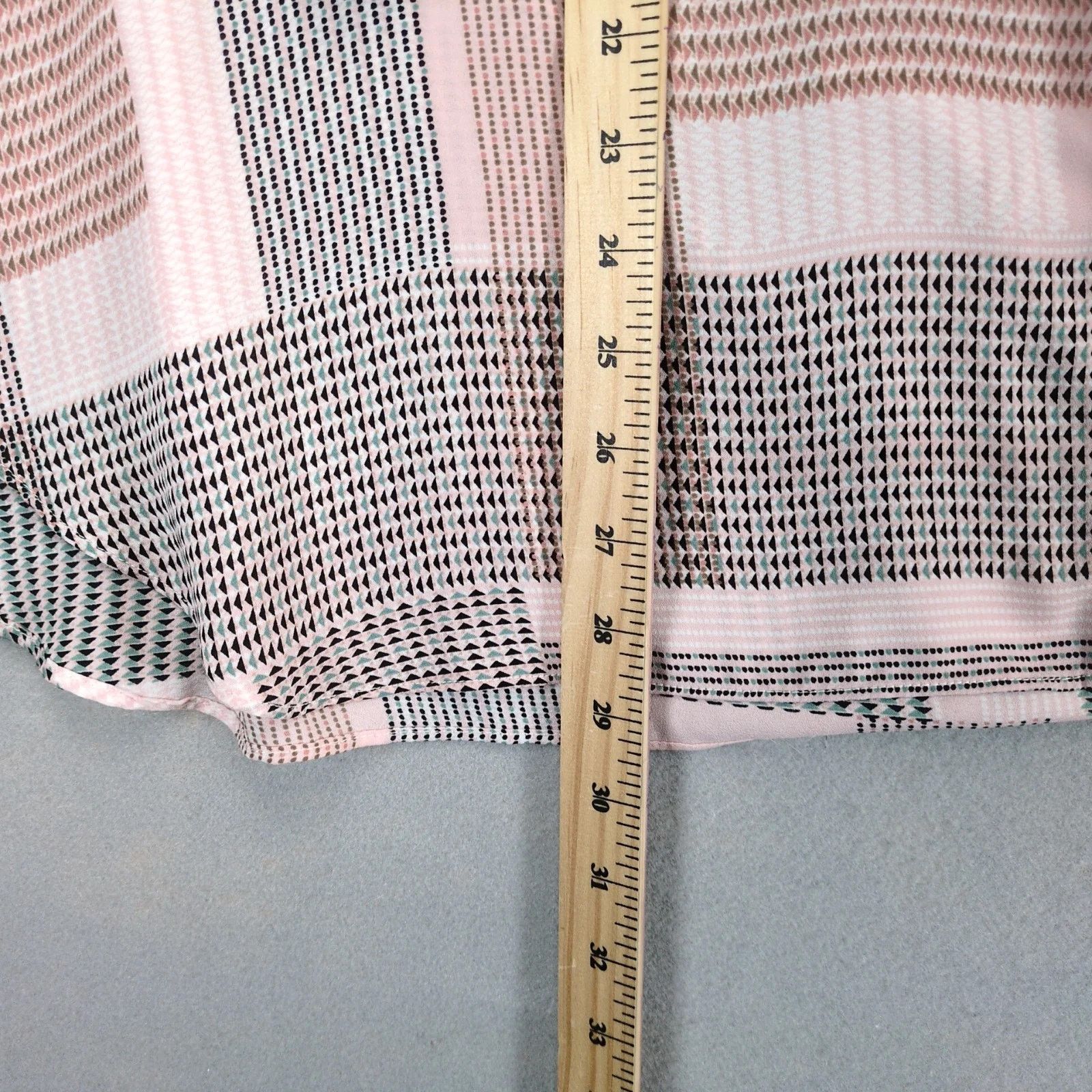 Other Rose & Olive Geometric Patchwork Print Button Up Shirt 2X Size XXL / US 16-18 / IT 52-54 - 9 Thumbnail