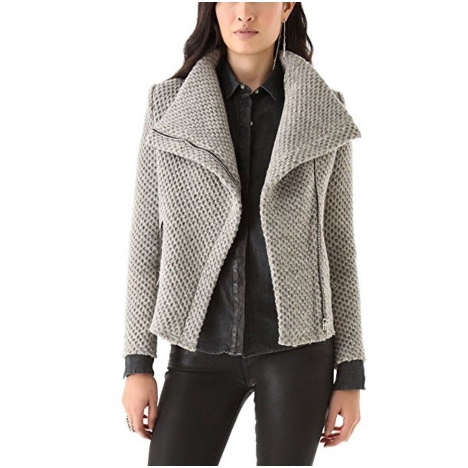 Iro IRO Kristen Taupe Honeycomb Front Zip Long Sleeve Jacket 3 Size S / US 4 / IT 40 - 2 Thumbnail