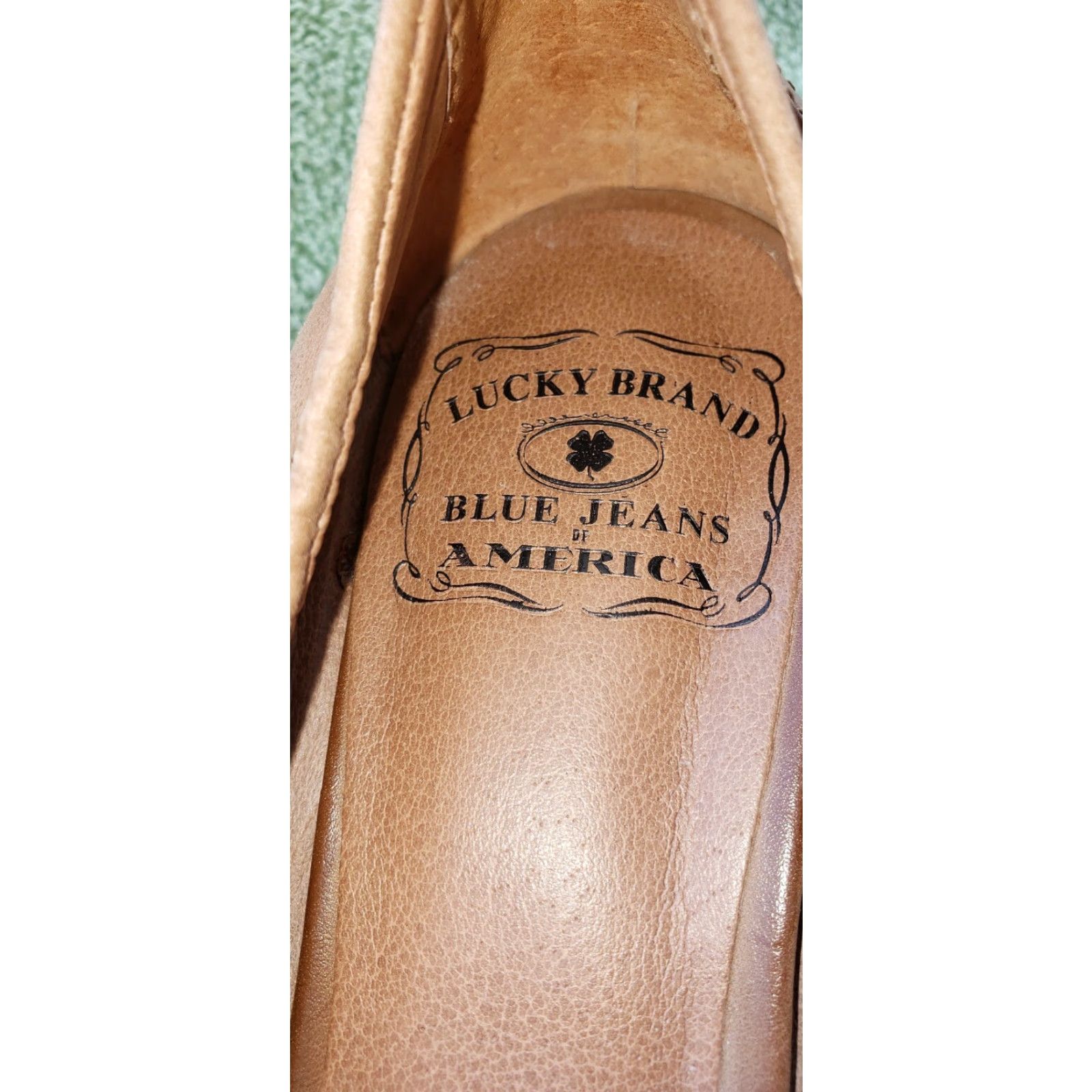 Lucky Brand Lucky Brand Women's Wedge Size 6M Brown Cap Toe Studded Slip On Pump Heel 1 1/4" Brown Womens Shoes Size ONE SIZE - 6 Thumbnail