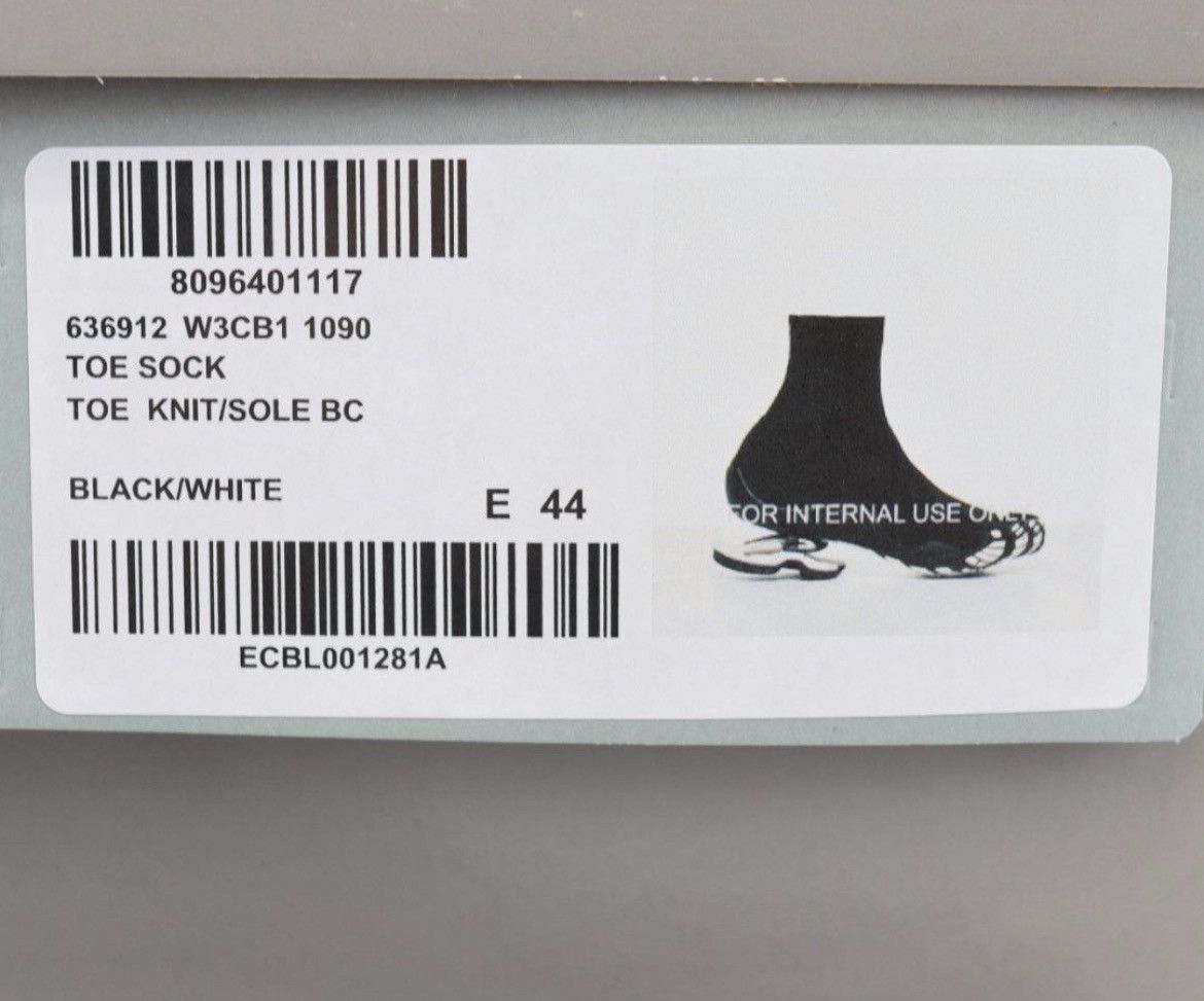 Balenciaga o1rshd1 Flex Five Toe Socks Boots in Black/white Size US 11 / EU 44 - 14 Thumbnail