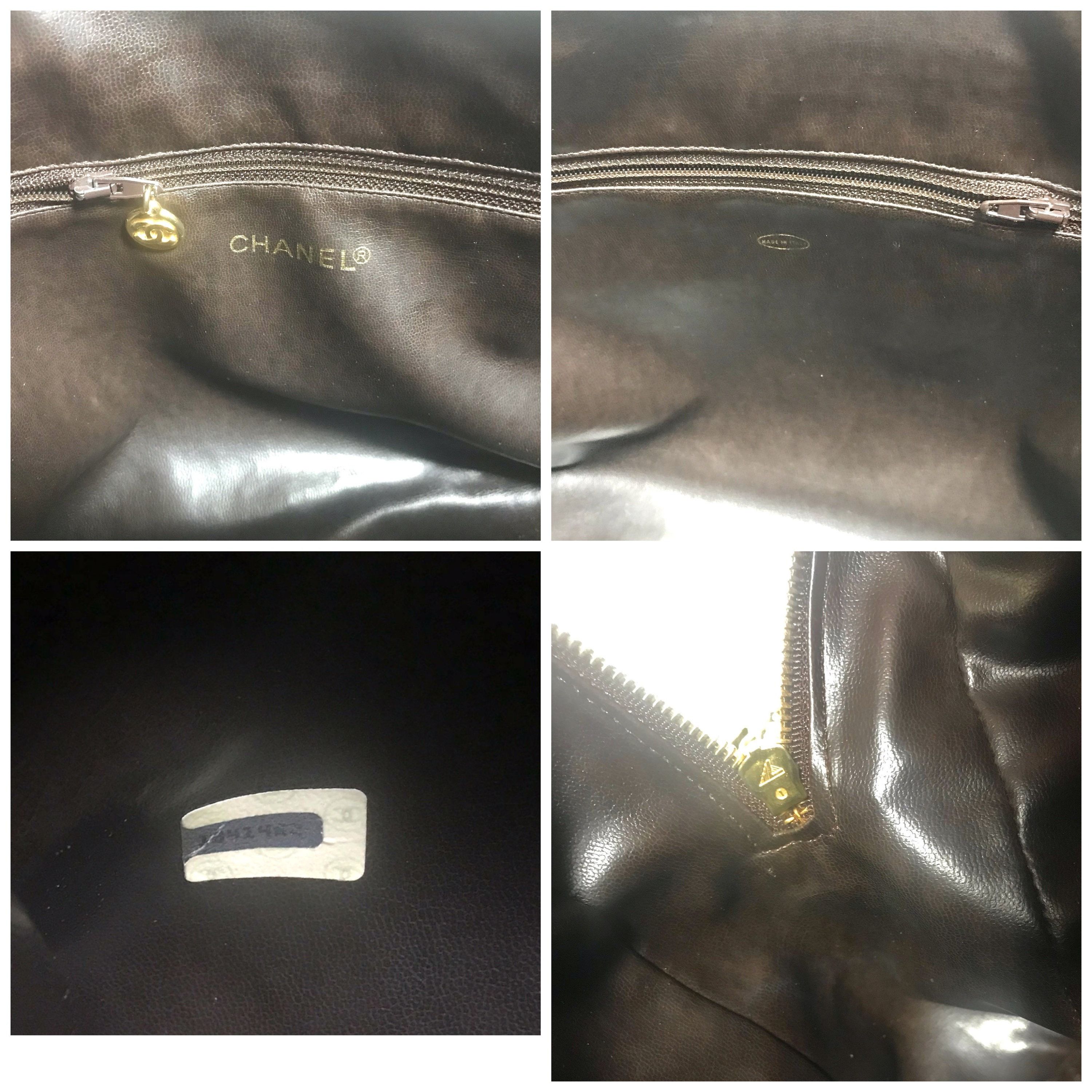 Chanel Vintage CHANEL brown caviarskin v stitch, chevron style bag, Size ONE SIZE - 9 Thumbnail