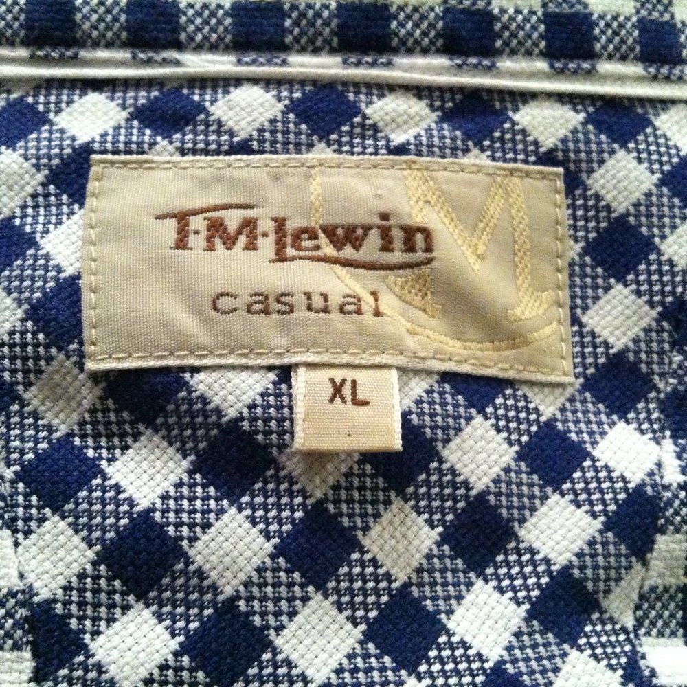 T.M. Lewin T.M.LEWIN MENS BLUE COTTON CASUAL SHIRT SIZE: XL Size US XL / EU 56 / 4 - 5 Thumbnail
