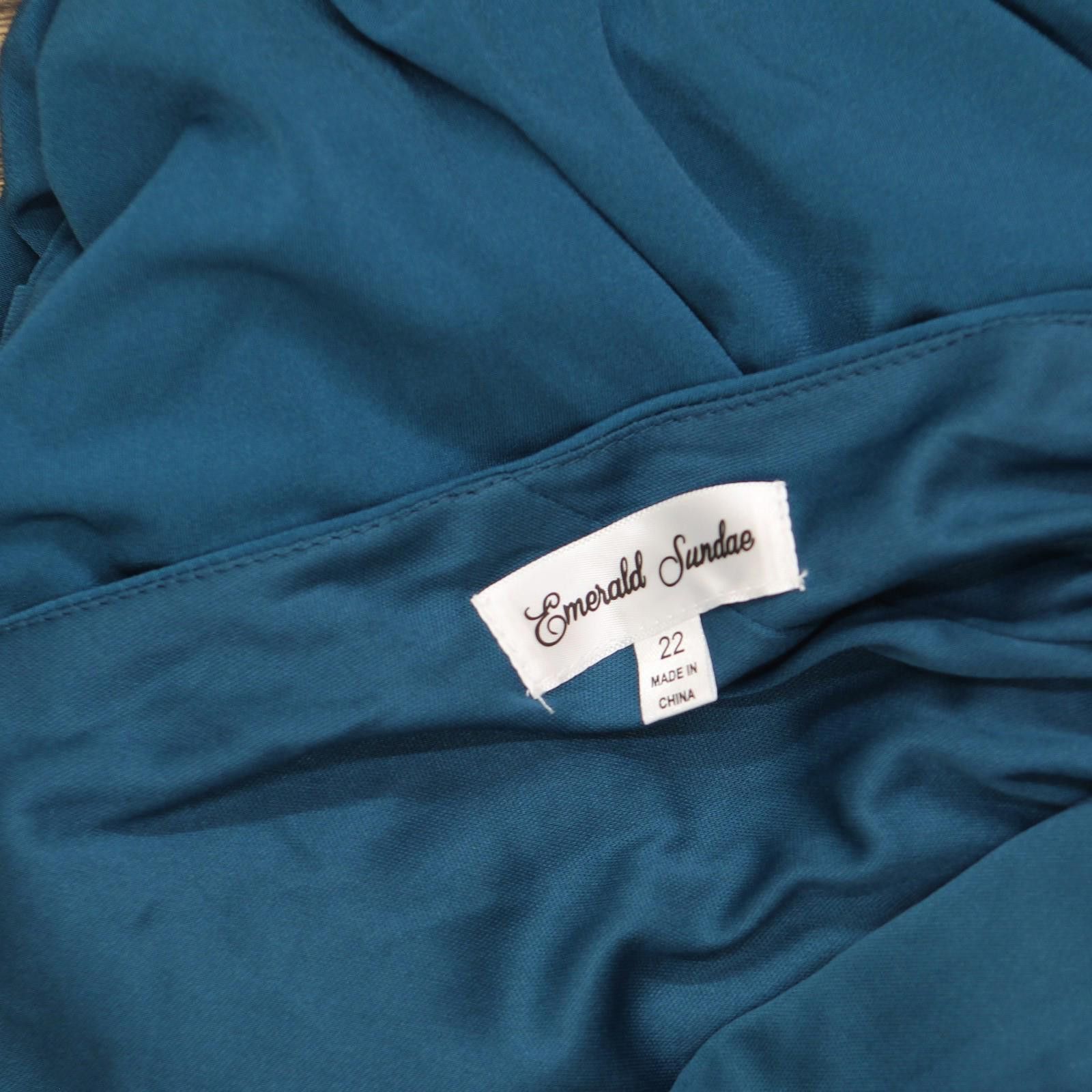 Other Emerald Sundae Midi Sheath Dress Peacock Blue Green 22w Size 3XL / US 20-22 - 4 Thumbnail