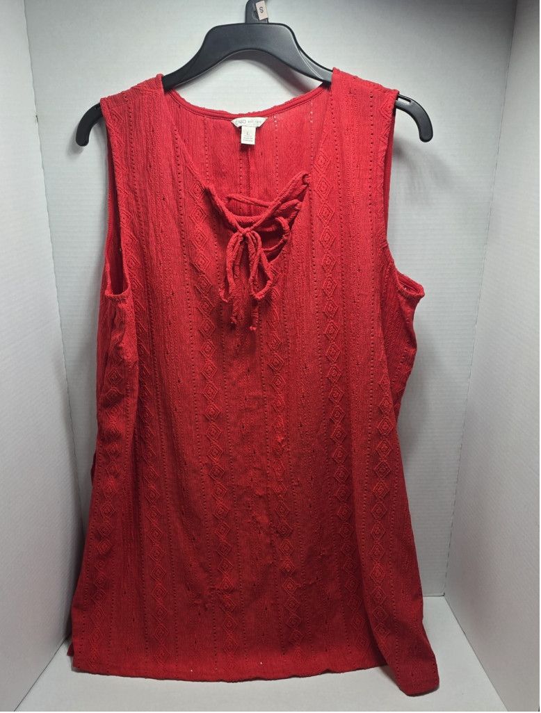 Cartoon Network Women's Red Cato Sleeveless Tank Large Tie Up Size L / US 10 / IT 46 - 1 Thumbnail