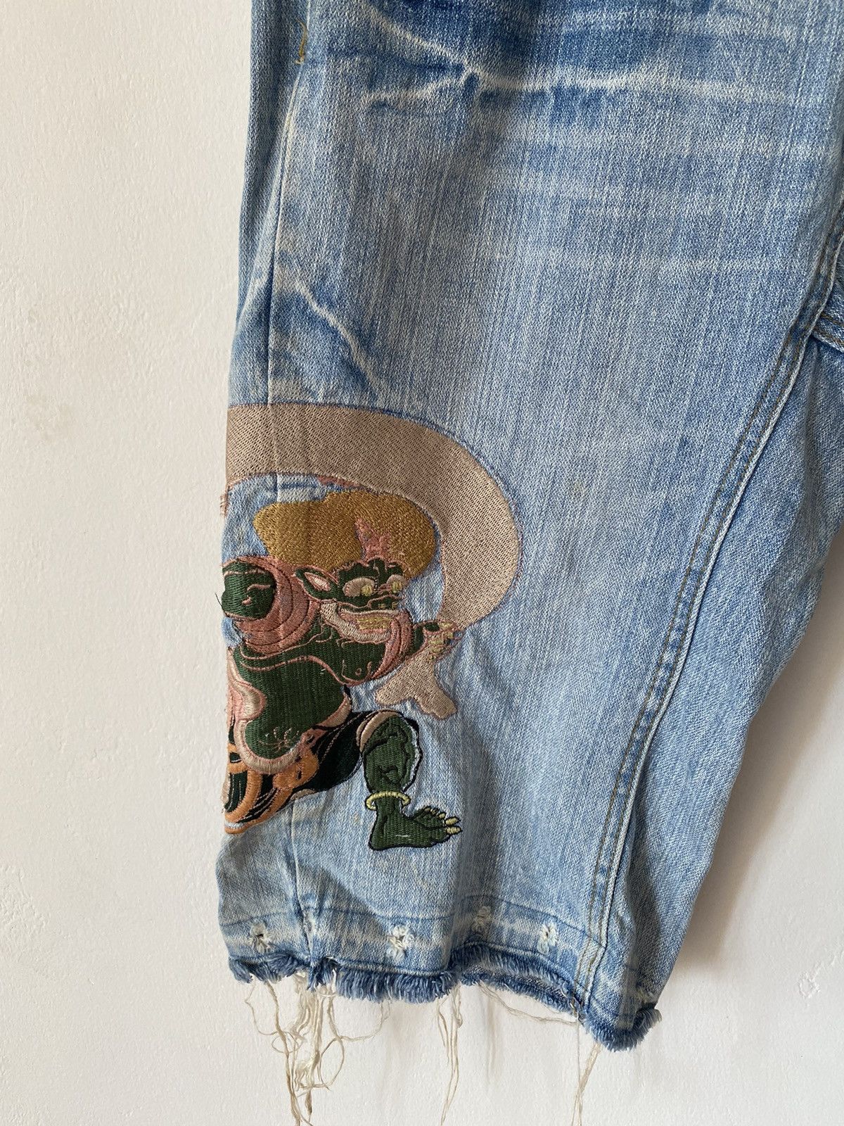 Denim & Co. × Japanese Brand Sukajan embroidery denim shorts pants Size US 36 / EU 52 - 3 Thumbnail