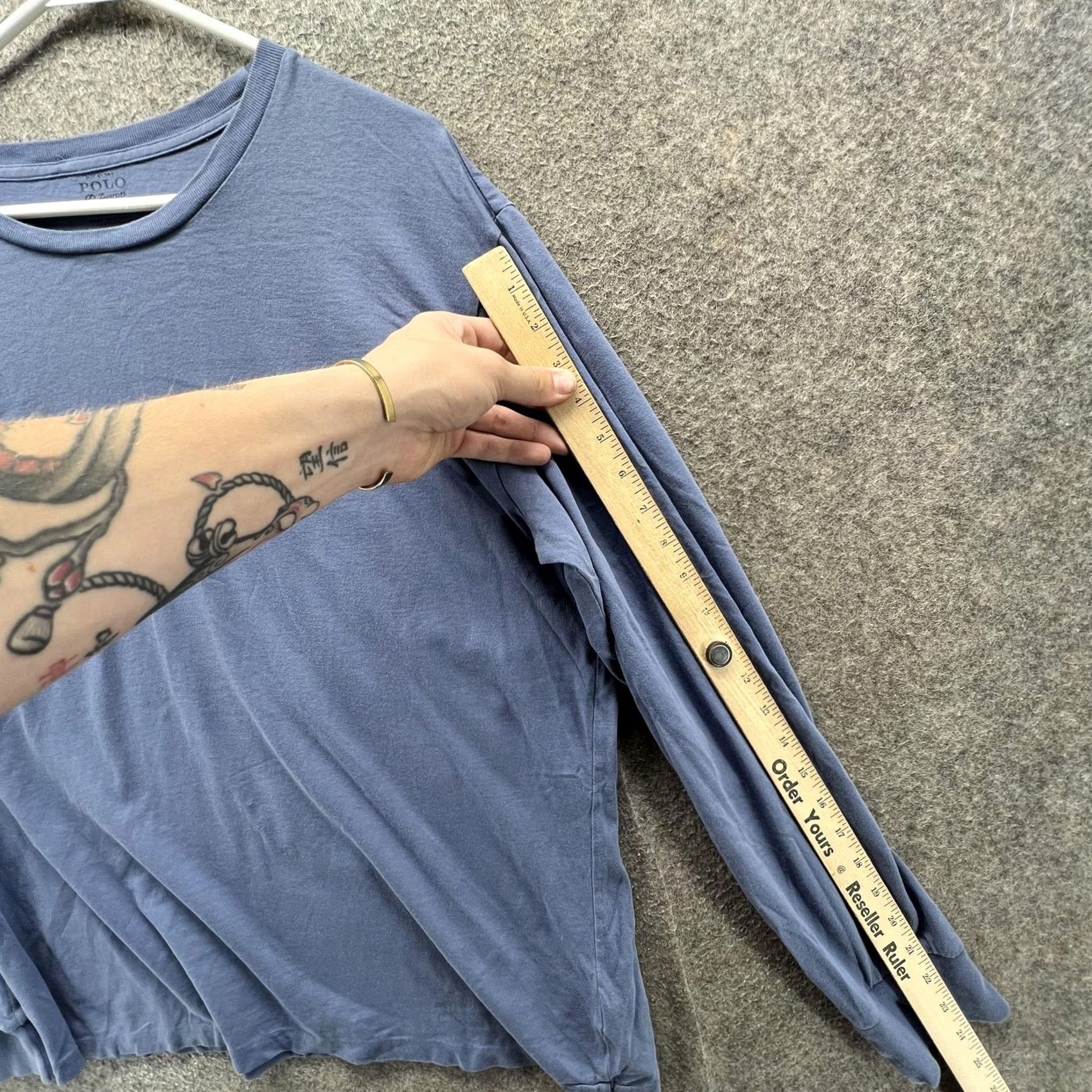 Polo Ralph Lauren Polo Ralph Lauren Shirt Mens XL Blue Long Sleeve Crewneck Pony Logo Tagless Tee Size US XL / EU 56 / 4 - 6 Thumbnail