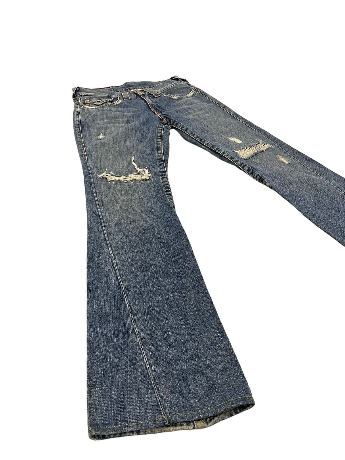 Japanese Brand Flare Jeans True Religion USA Distress Boot Cut 8🟦2 Size US 30 / EU 46 - 1 Thumbnail