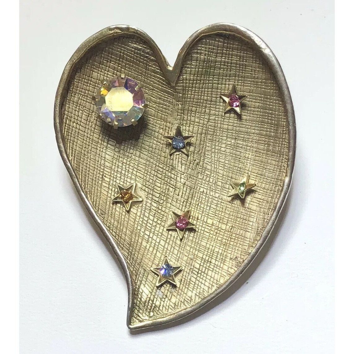 Vintage Vintage Signed Kramer New York Heart Star Rhinestone Brooch Size ONE SIZE - 1 Thumbnail