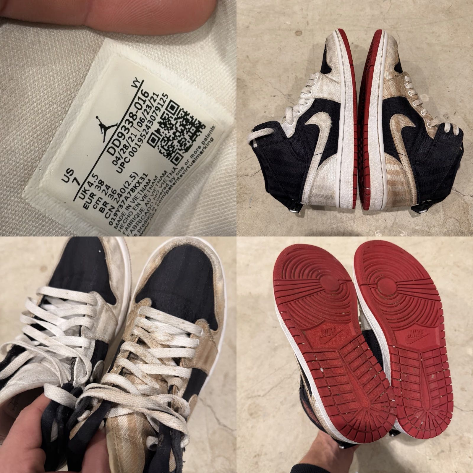 Jordan Brand Nike Air Jordan 1 Mid Utility Black White DD9338-016 Womens Sz 7 - Jordan Athletic Sneaker Retro Comfort Size US 5 / IT 35 - 8 Thumbnail