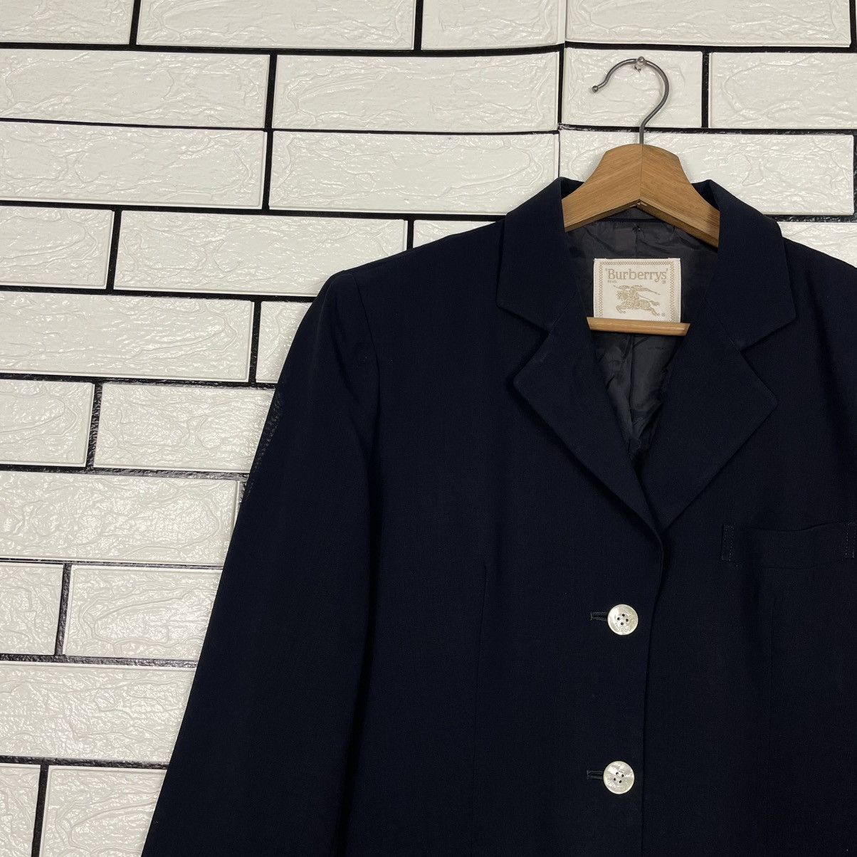 Burberry Vintage Burberrys Women Wool Black Jacket Size M / US 6-8 / IT 42-44 - 6 Thumbnail