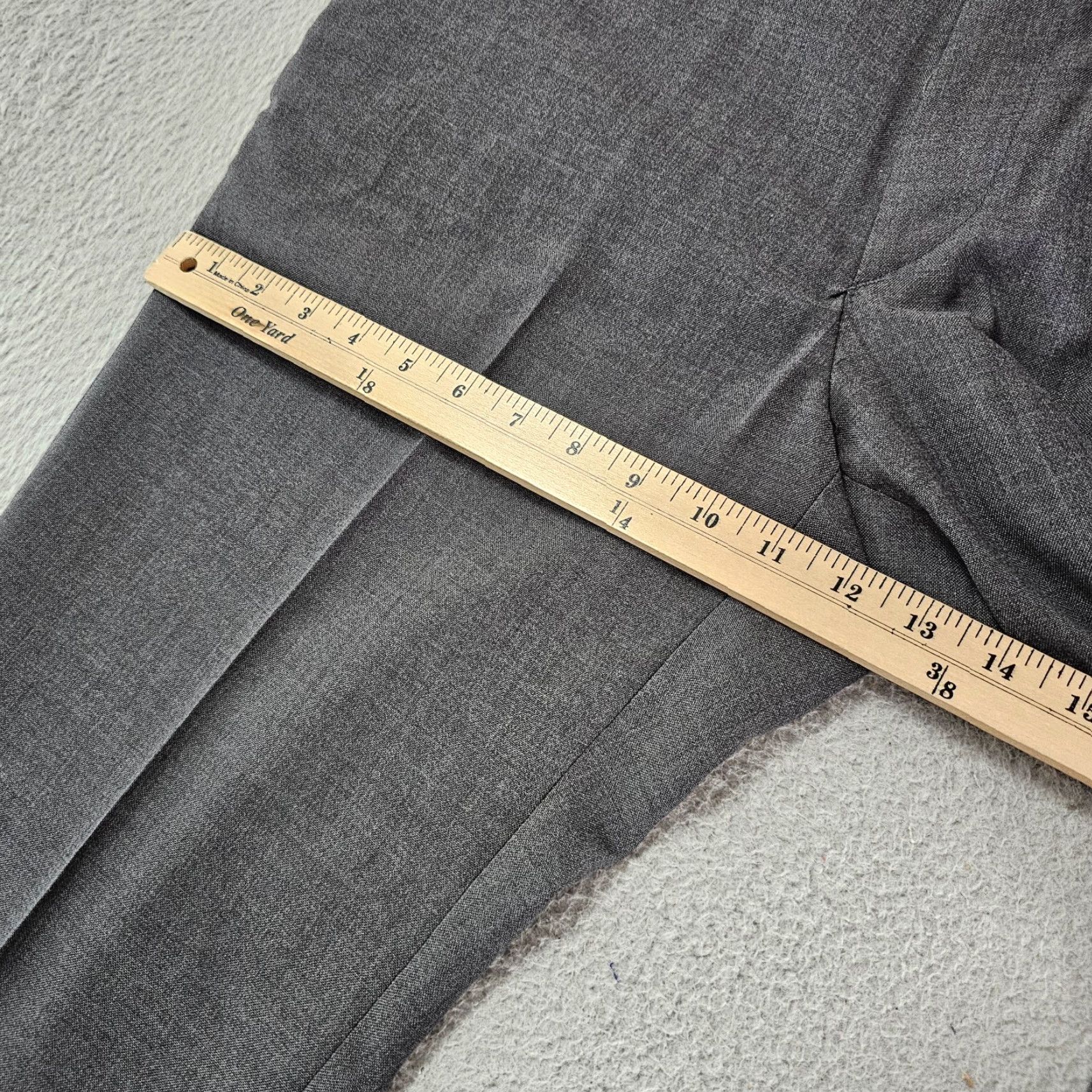 Vintage Towncraft Dress Pants Mens 35x32 Wool Blend Wrinkle Resistant Flat Front Trousers Gray Size US 35 - 7 Thumbnail