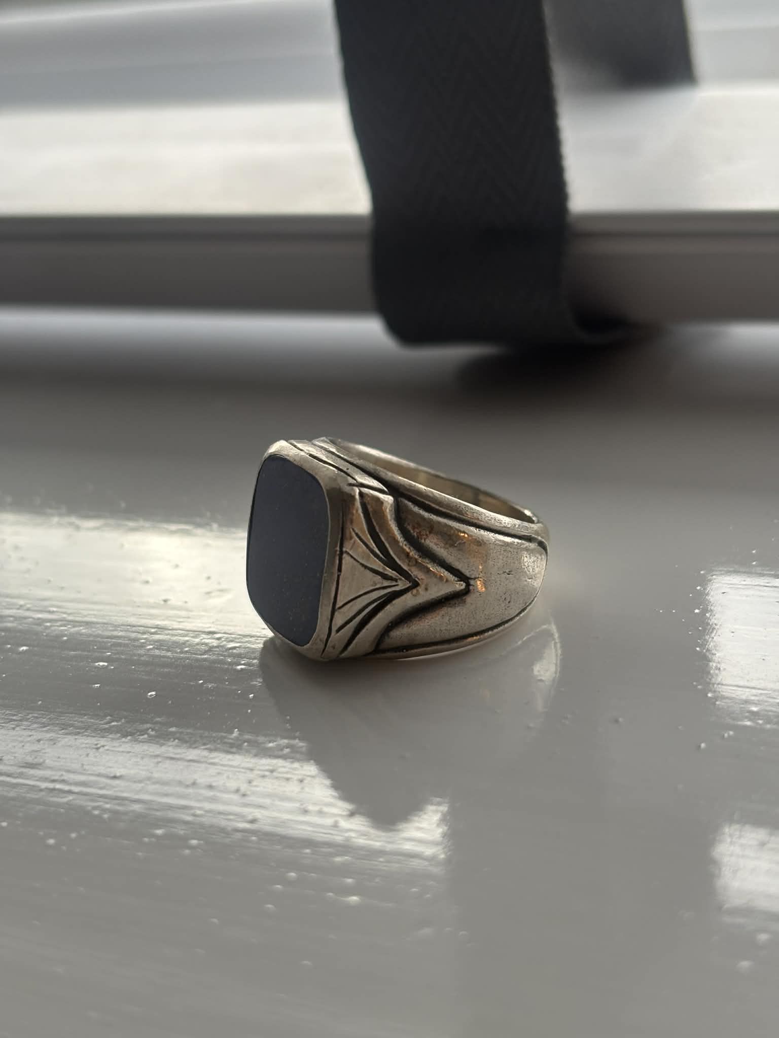 John Varvatos John Varvatos Lapis & Silver Ring Size ONE SIZE - 2 Thumbnail