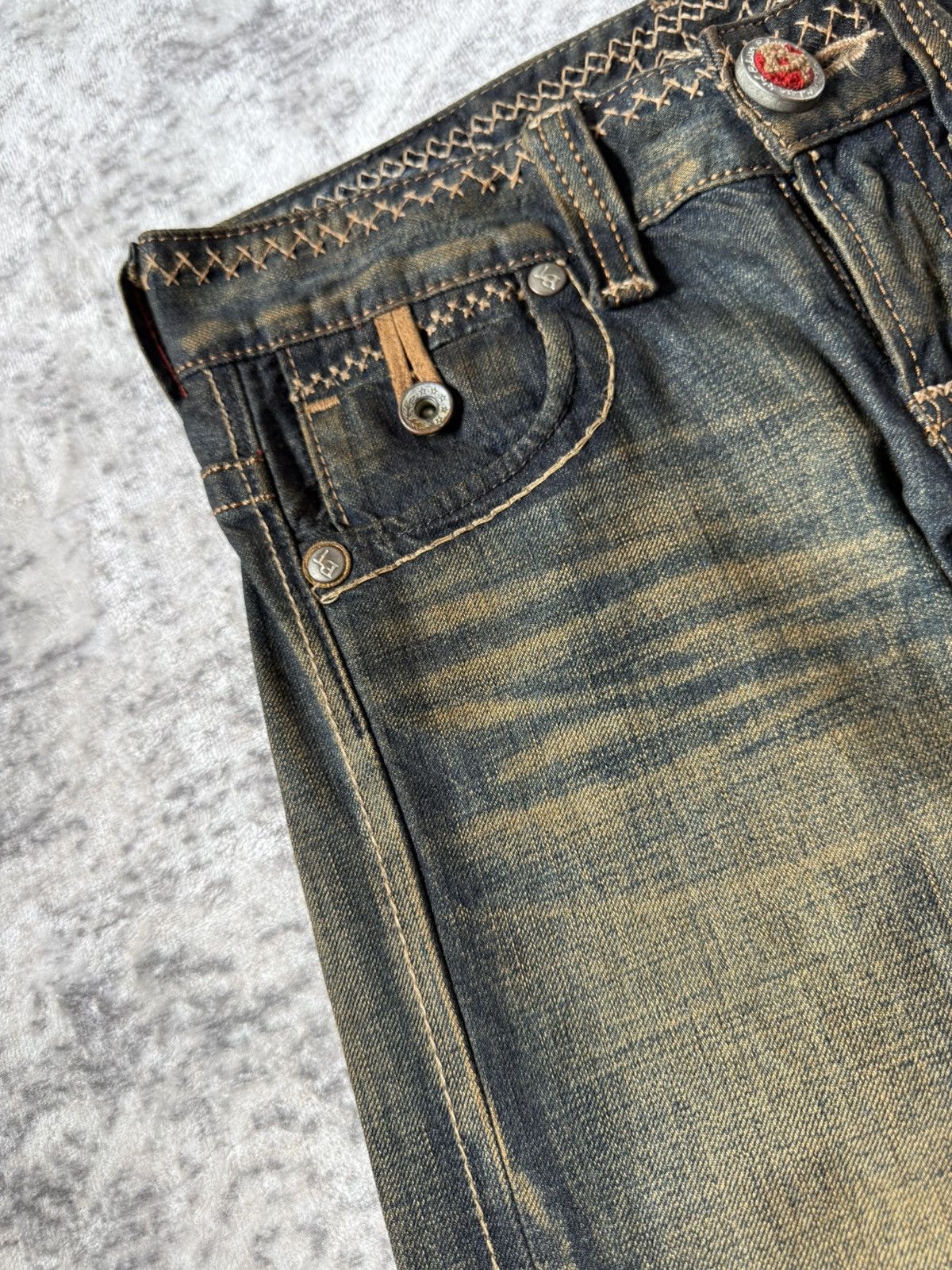 If Six Was Nine Edwin 515 Heavy Mud Washed Over stitch Flared Jeans Size US 28 / EU 44 - 10 Thumbnail