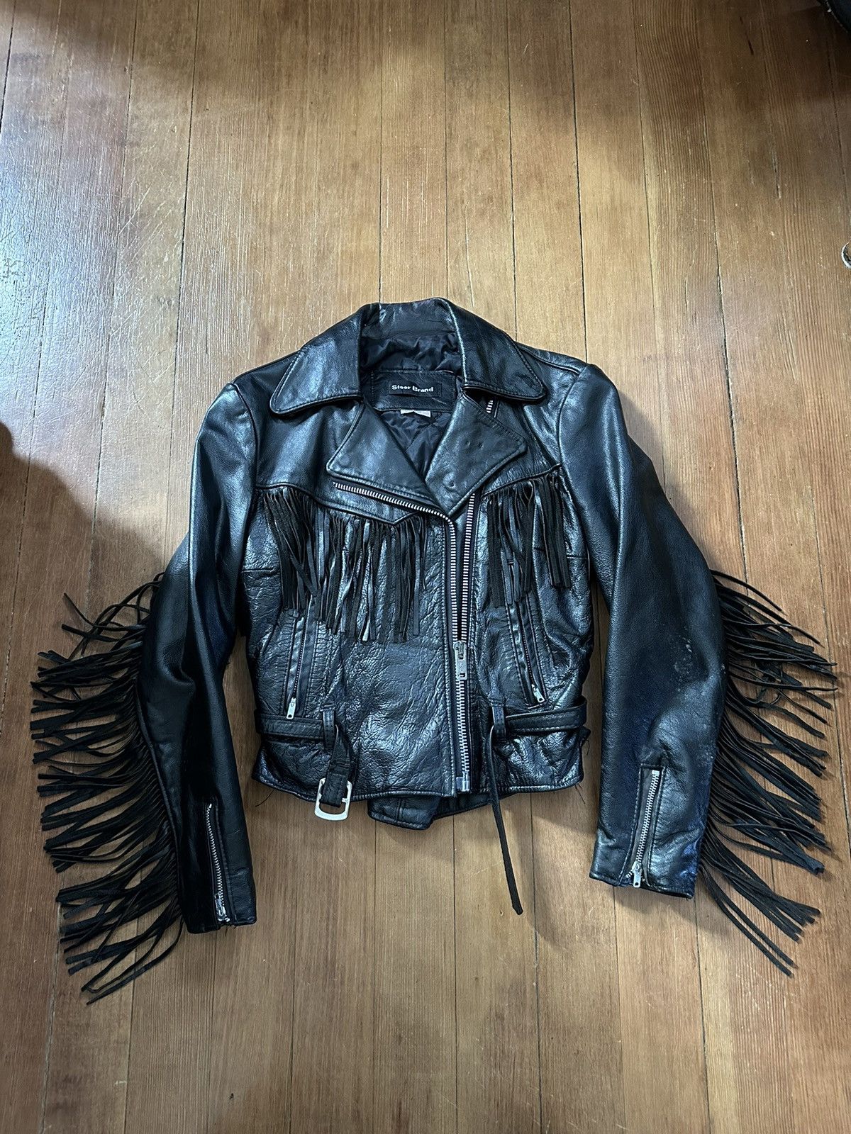 Vintage Vintage fringe leather jacket Size M / US 6-8 / IT 42-44 - 1 Thumbnail
