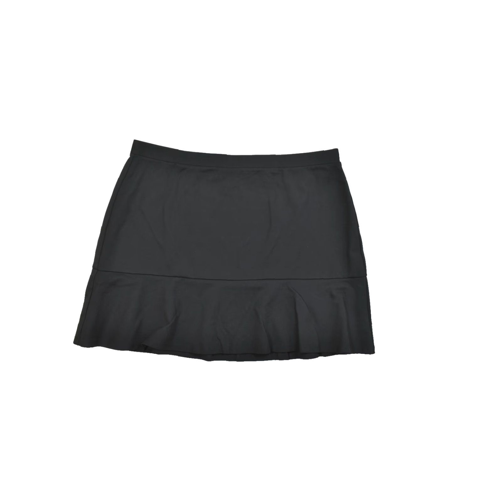 Loft LOFT Skirt Black Flounce Hem Mini Plus Size 16 Stretch Ponte Knit NWT Women Size 38" / US 16 / IT 52 - 2 Thumbnail