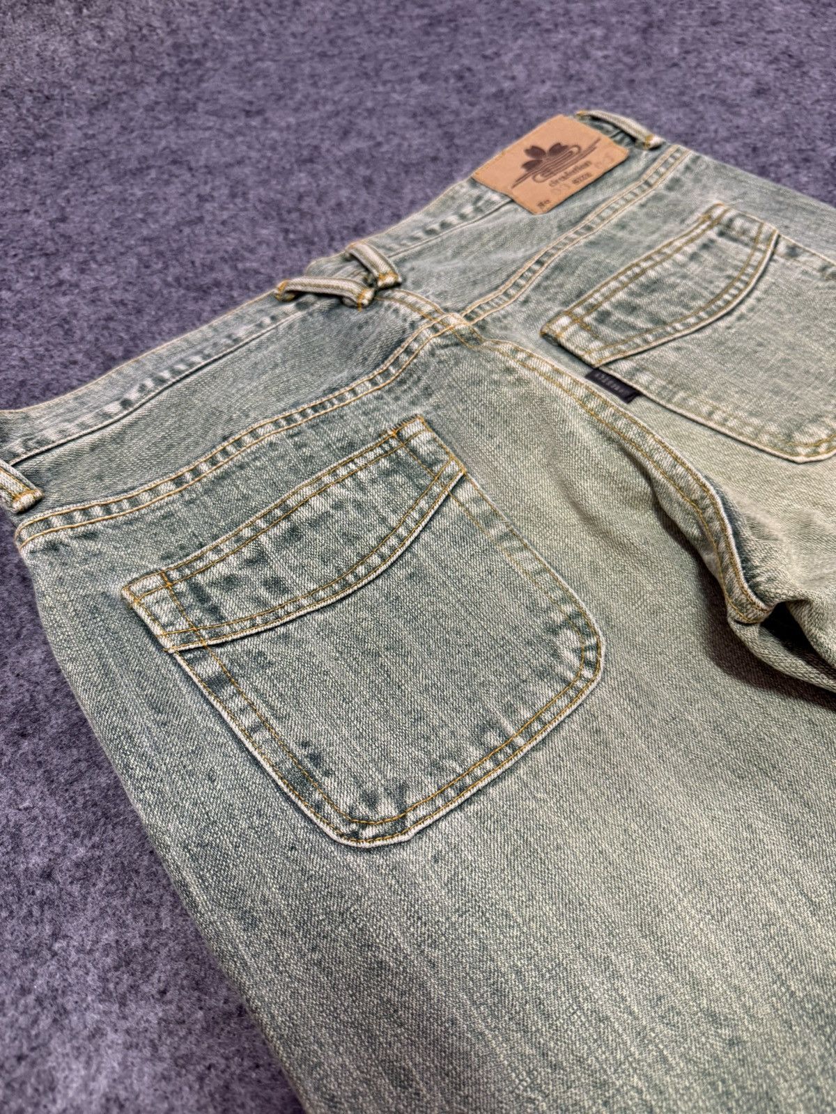 Blue Blue Japan × Hoodlamb × Japanese Brand Circulation Japan Hemp denim blend Weed Dyed Flared Jeans Size US 32 / EU 48 - 16 Thumbnail