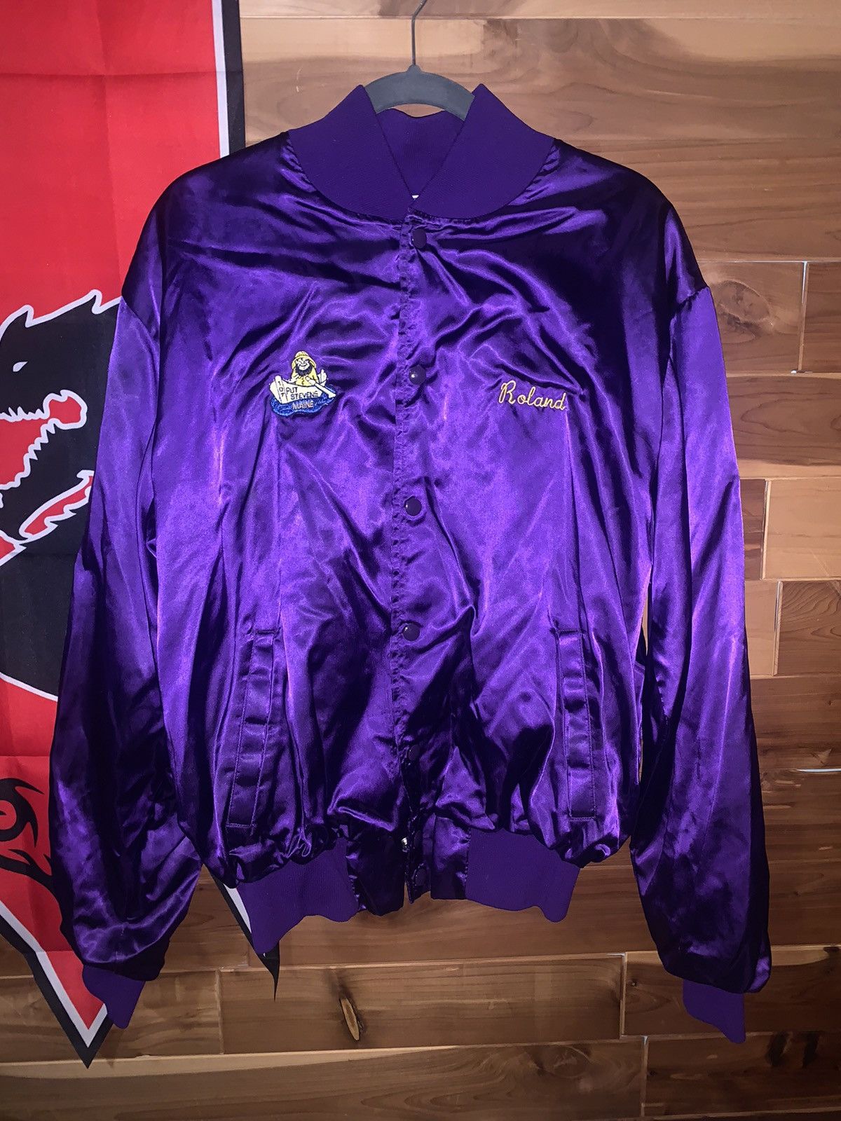 Other × Vintage Purple Satin Bomber Jacket Fully Embroidered Size US L / EU 52-54 / 3 - 2 Thumbnail