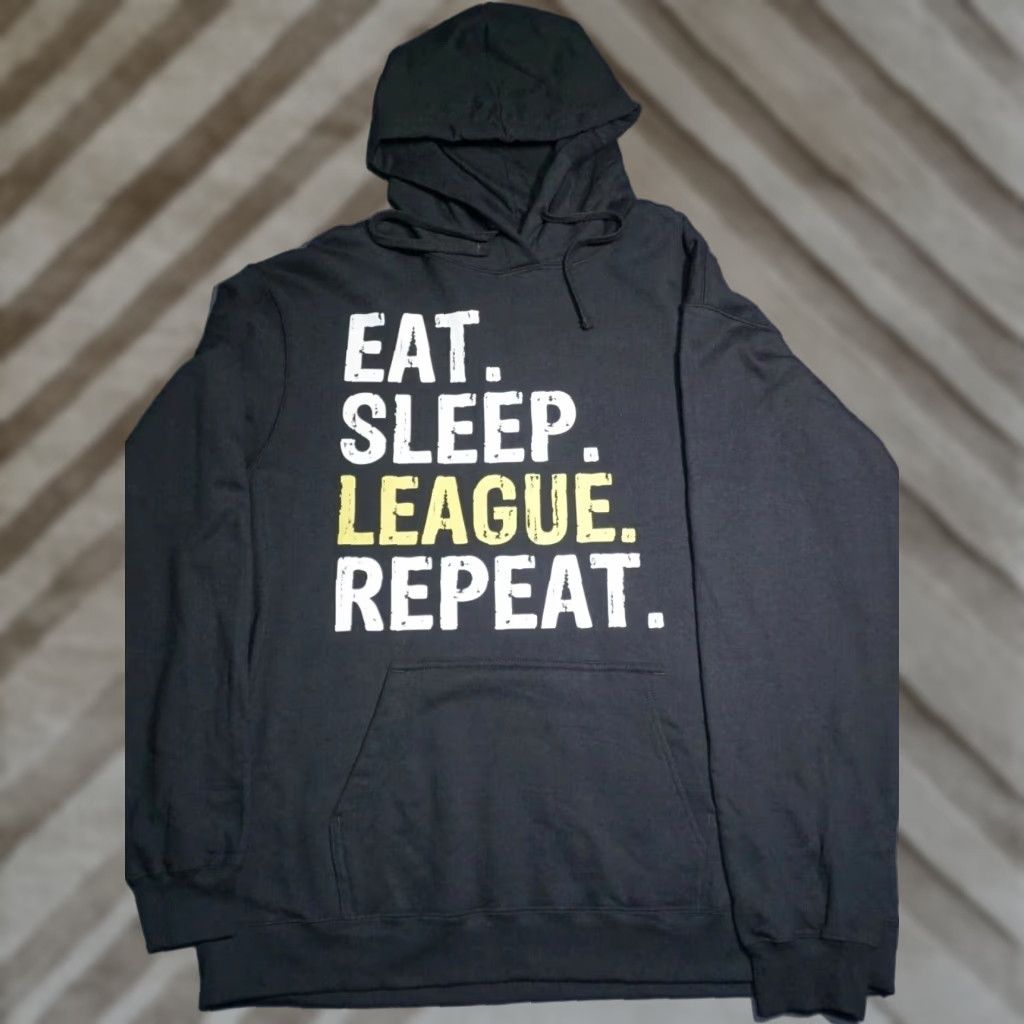 Port & Company EAT. SLEEP. LEAGUE. REPEAT Men XL Fantasy Football Pullover Hoodie NEW Size US XL / EU 56 / 4 - 1 Thumbnail