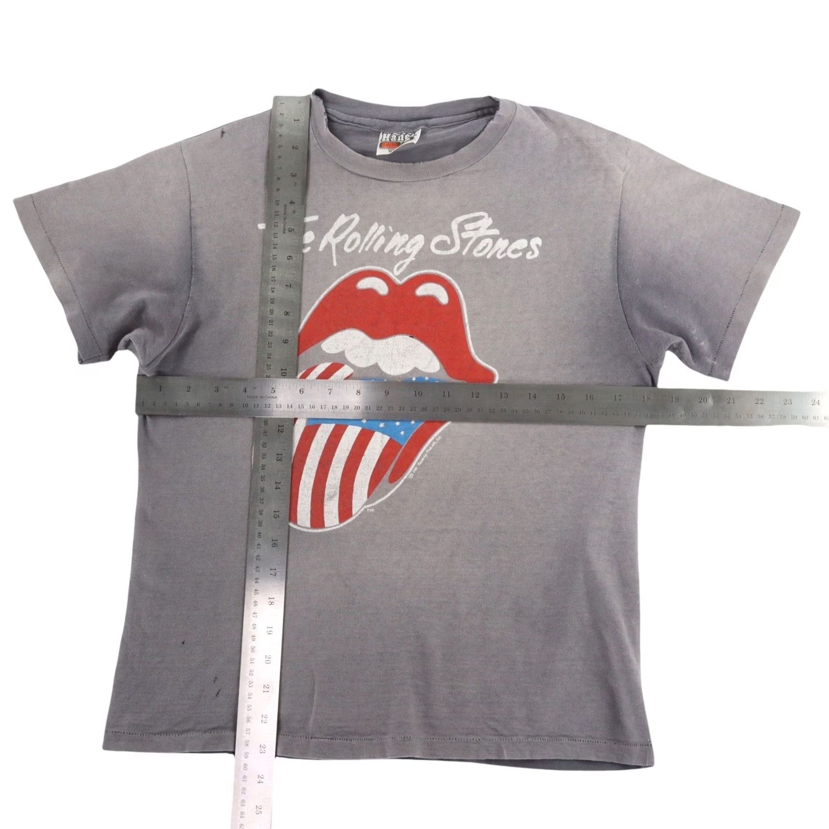 Vintage VINTAGE ROLLING STONES 1981 North American Tour Hanes Beefy T Shirt | Unisex | Gray | Large | Graphic Tee Size US L / EU 52-54 / 3 - 2 Thumbnail