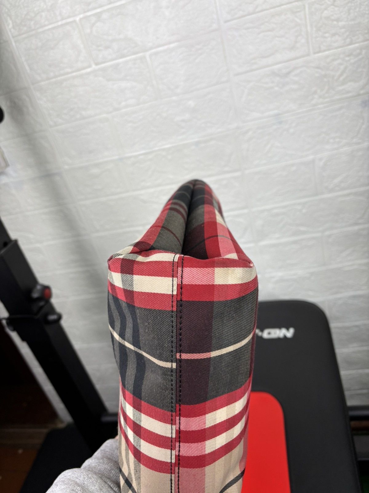 Burberry BURBERRY Nova Check Hand Bag Canvas Red Size ONE SIZE - 8 Thumbnail