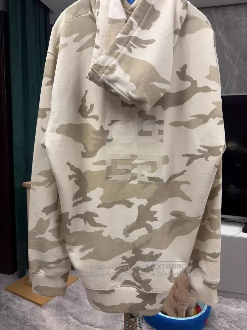 Givenchy Givenchy Beige Camouflage Cotton Hoodie Size US XL / EU 56 / 4 - 2 Thumbnail