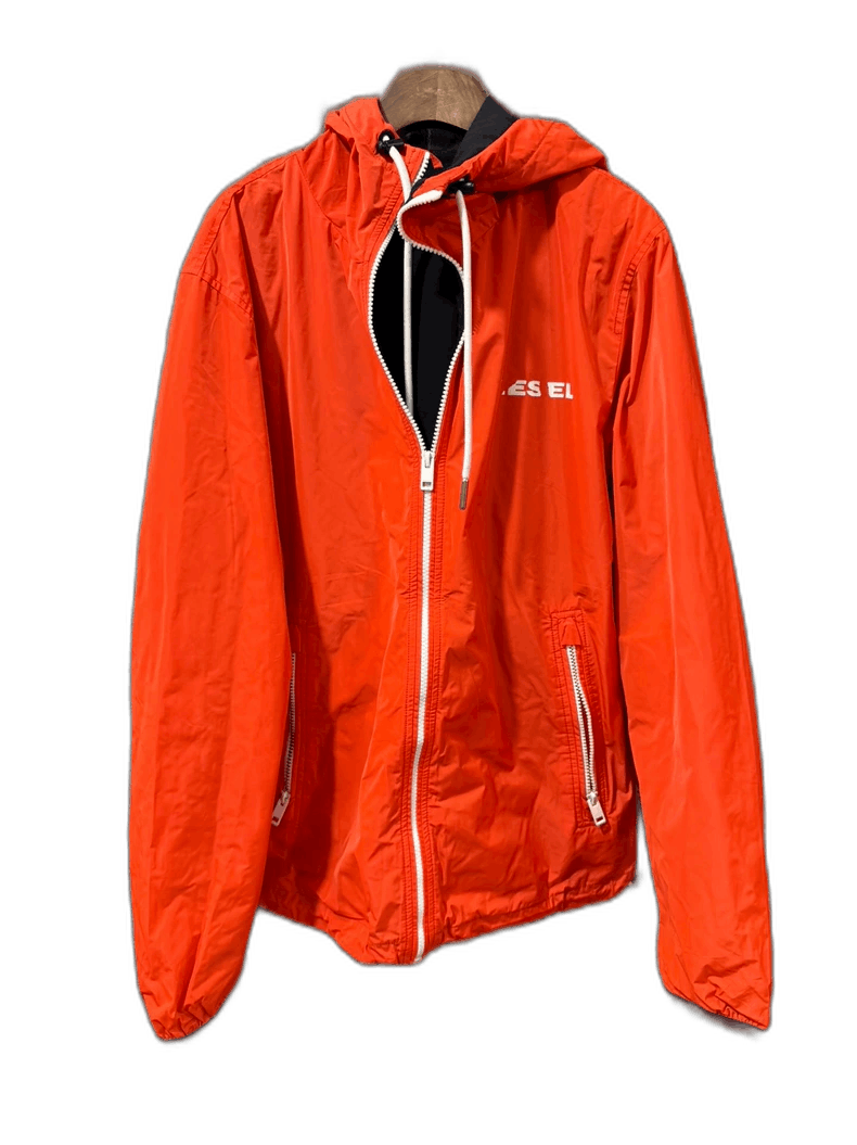 Diesel DIESEL Orange Lightweight Jacket with Hood Size US XXL / EU 58 / 5 - 1 Thumbnail