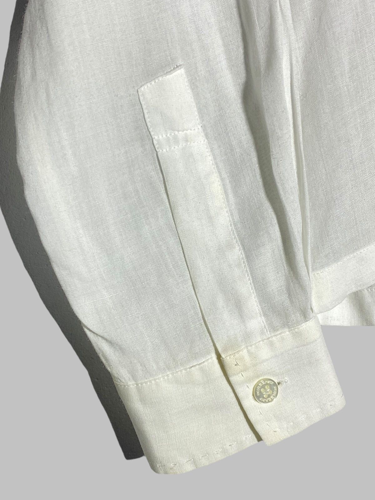 Burberry Burberry London White Bamboo Shirt With Gold Embroidery Size L / US 10 / IT 46 - 9 Thumbnail