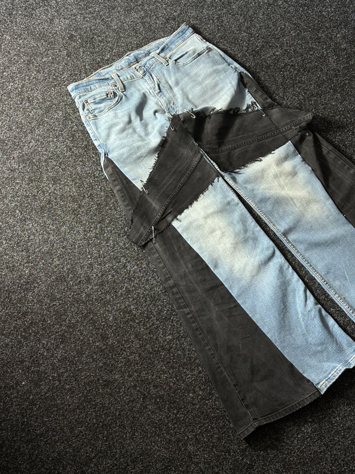 If Six Was Nine × Levi's 🚨GRAIL CUSTOM DENIM JEANS 2in1 ULTRA BAGGY Y2K JAPANESE STYL Size US 33 - 2 Thumbnail