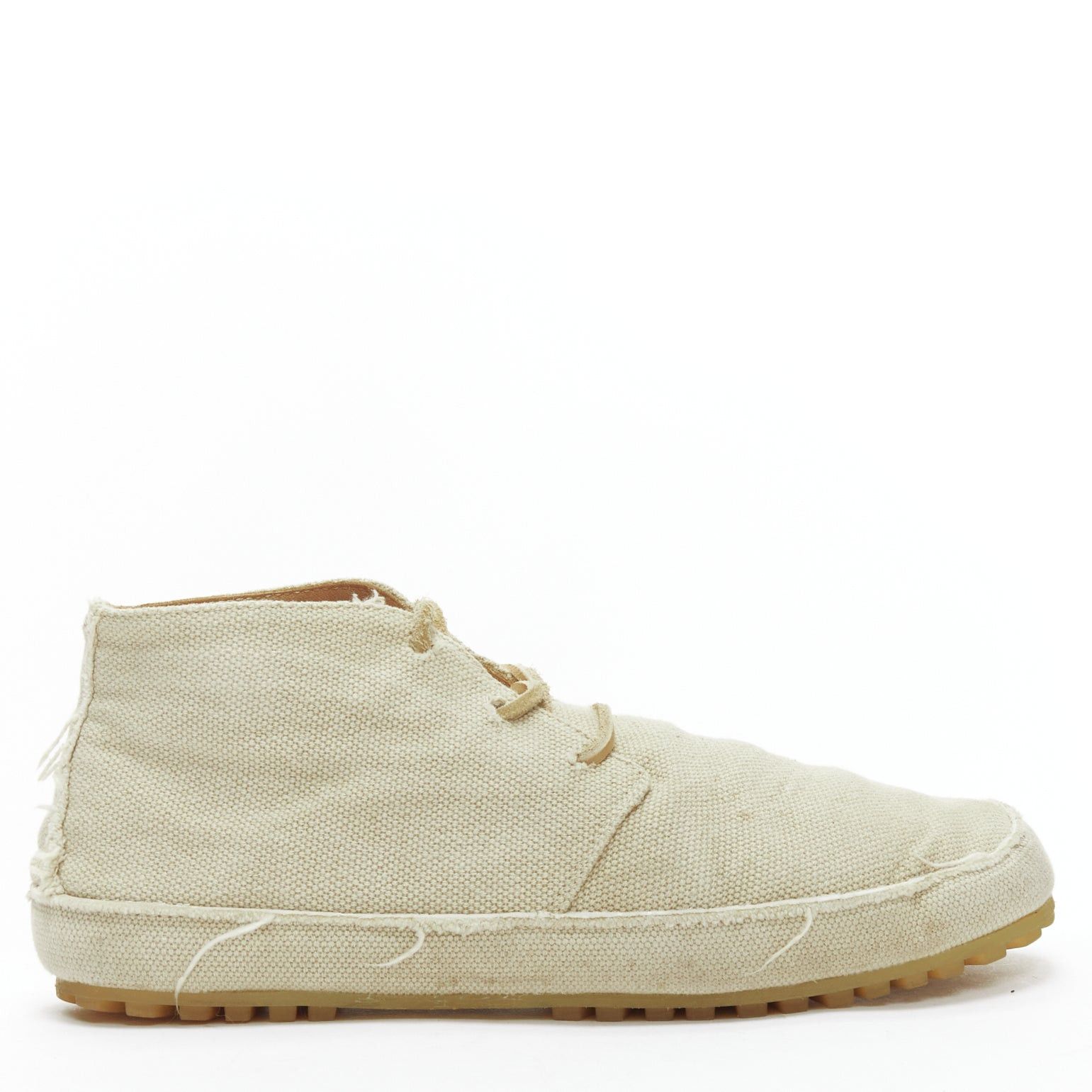 Maison Margiela MAISON MARGIELA beige canvas leather lace up espadrille boots EU39 Size US 6 / EU 39 - 1 Thumbnail
