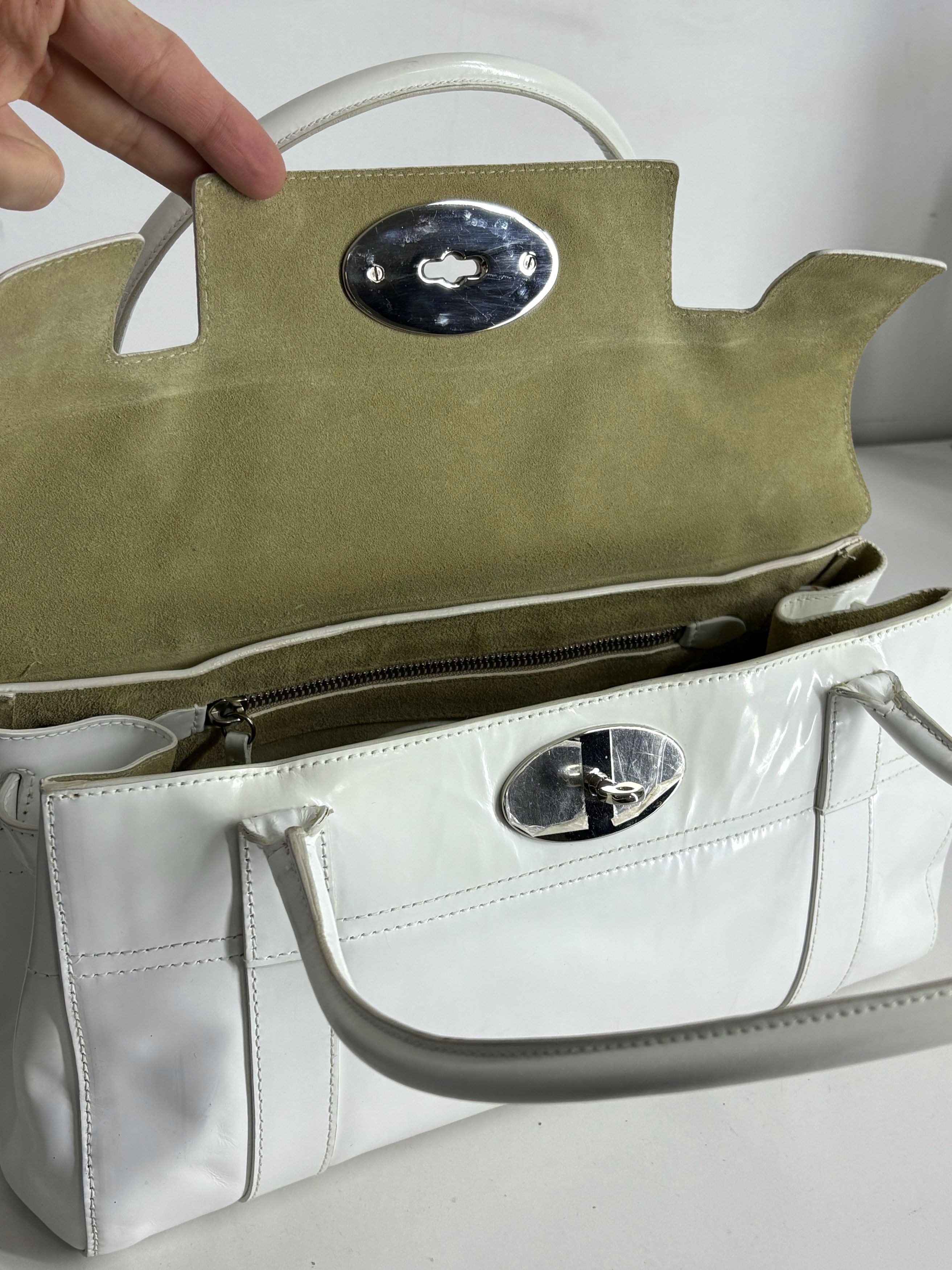 Mulberry Mulberry Bayswater White Leather Bag Size ONE SIZE - 16 Thumbnail