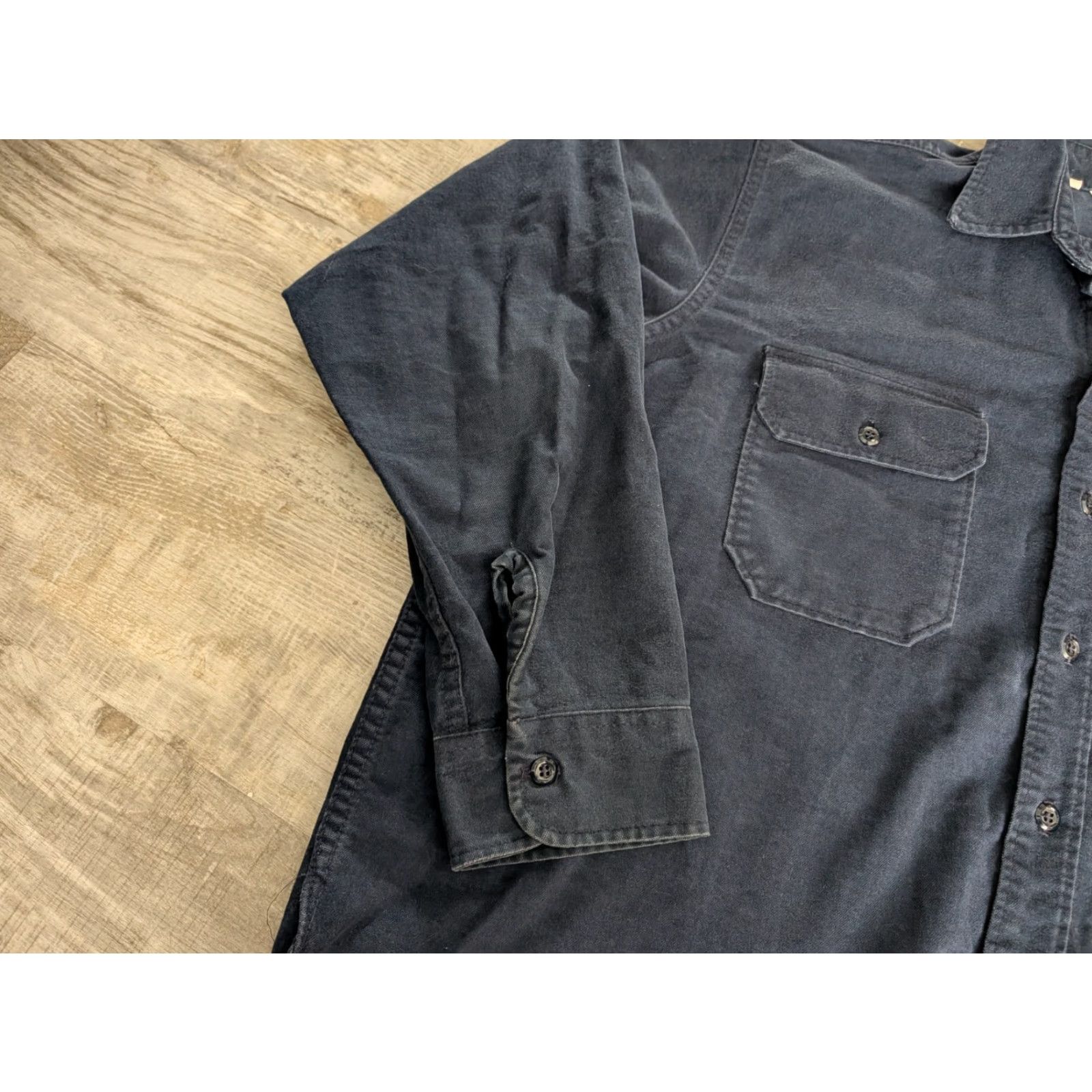 Vintage VINTAGE Woolrich Shirt Mens 3XL Blue Chamois Flannel White Label 70s USA Made Size US XXL / EU 58 / 5 - 3 Thumbnail