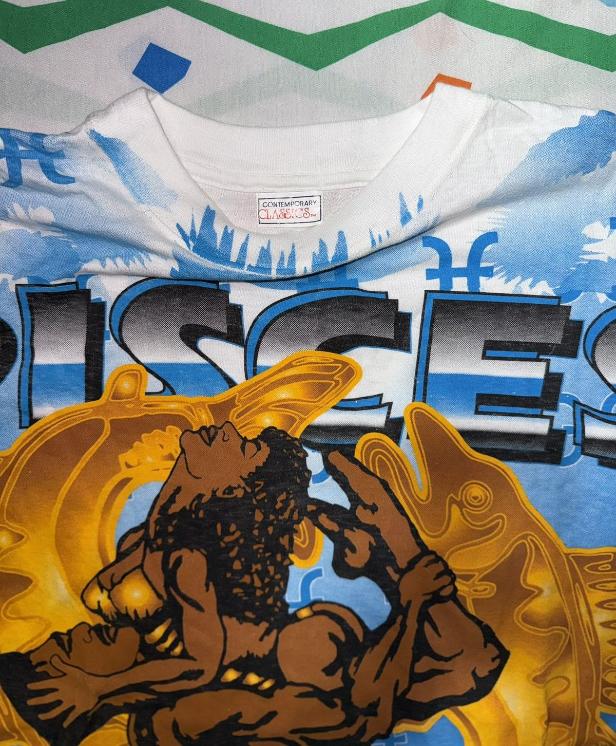 Other Vintage 90s Pisces Black Culture Zodiac Sign AOP Shirt Size US XXL / EU 58 / 5 - 2 Thumbnail